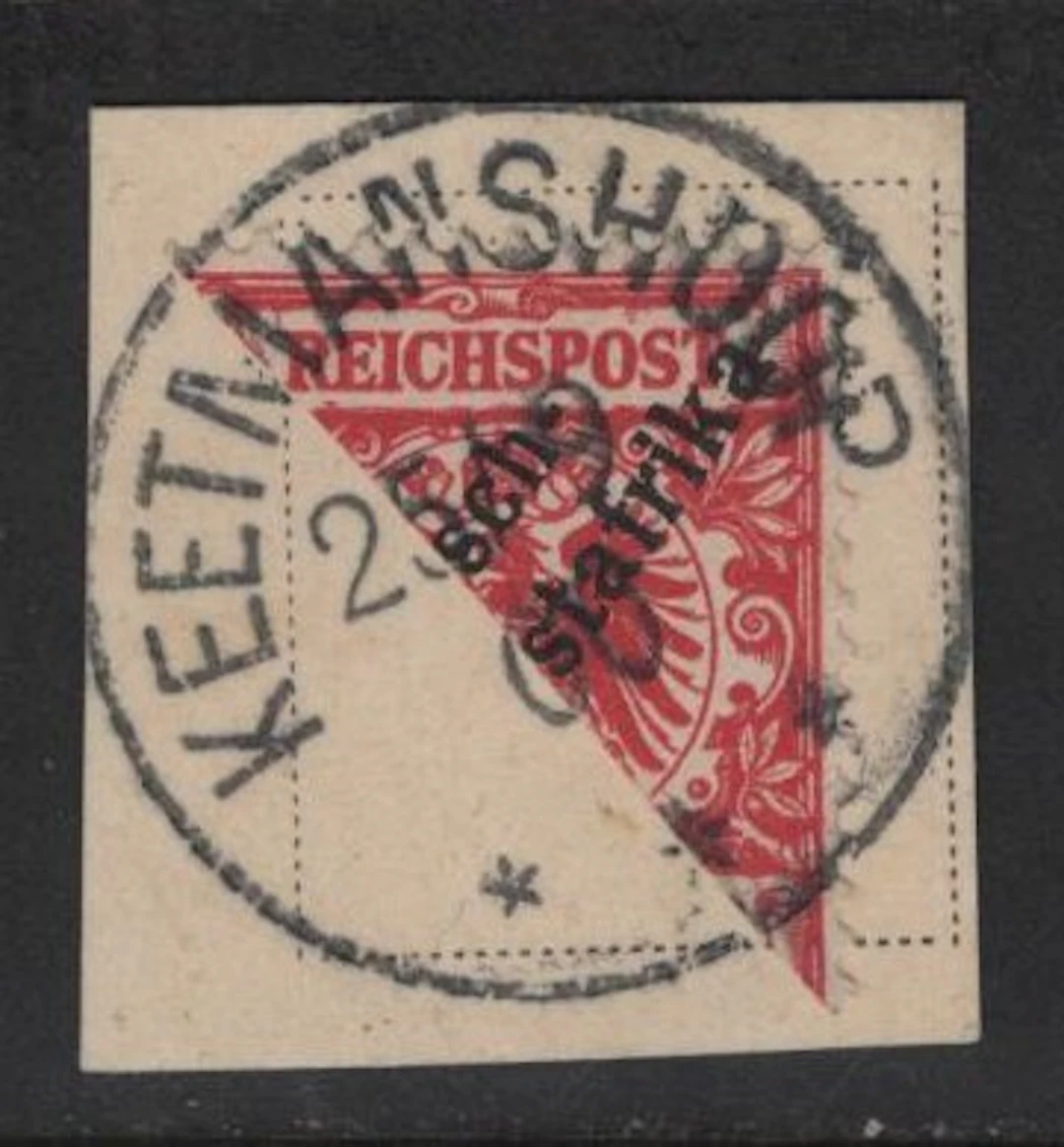German South West Africa 1900 - Halving the 10 Pfennig on the piece of mail