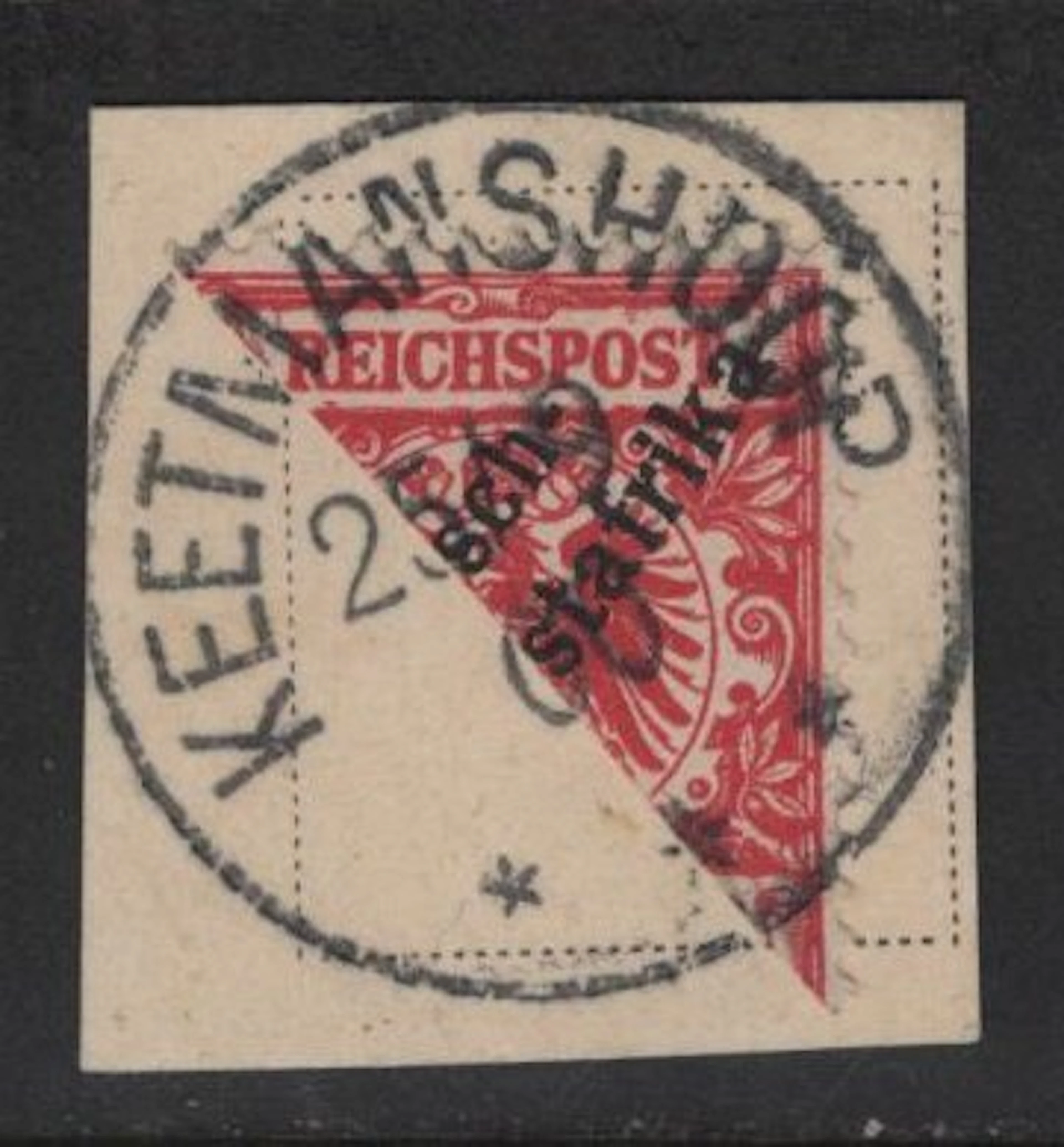German South West Africa 1900 - Halving the 10 Pfennig on the piece of mail