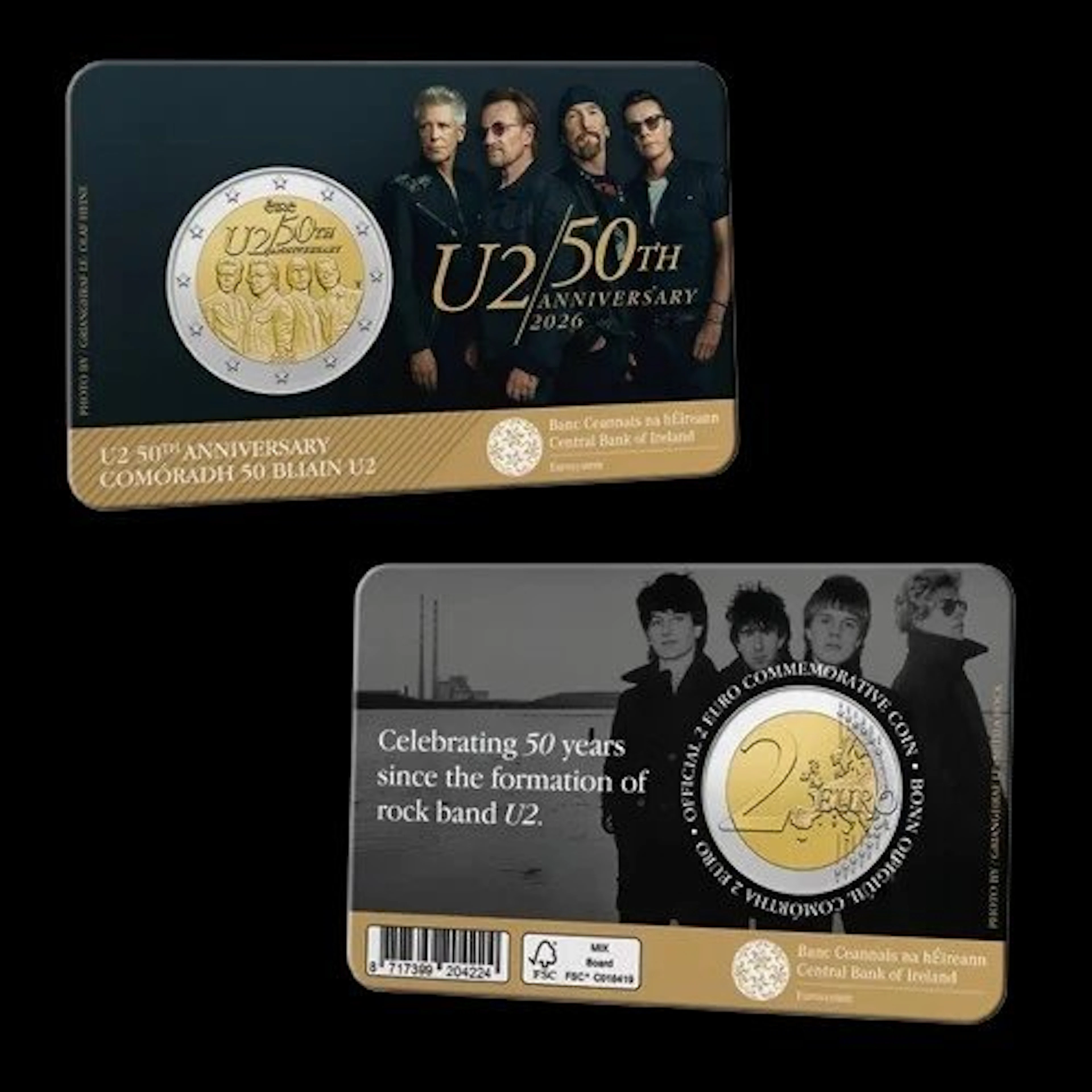 Ireland. 2 Euro 2026 "U2" (1 coincard) (No reserve price)