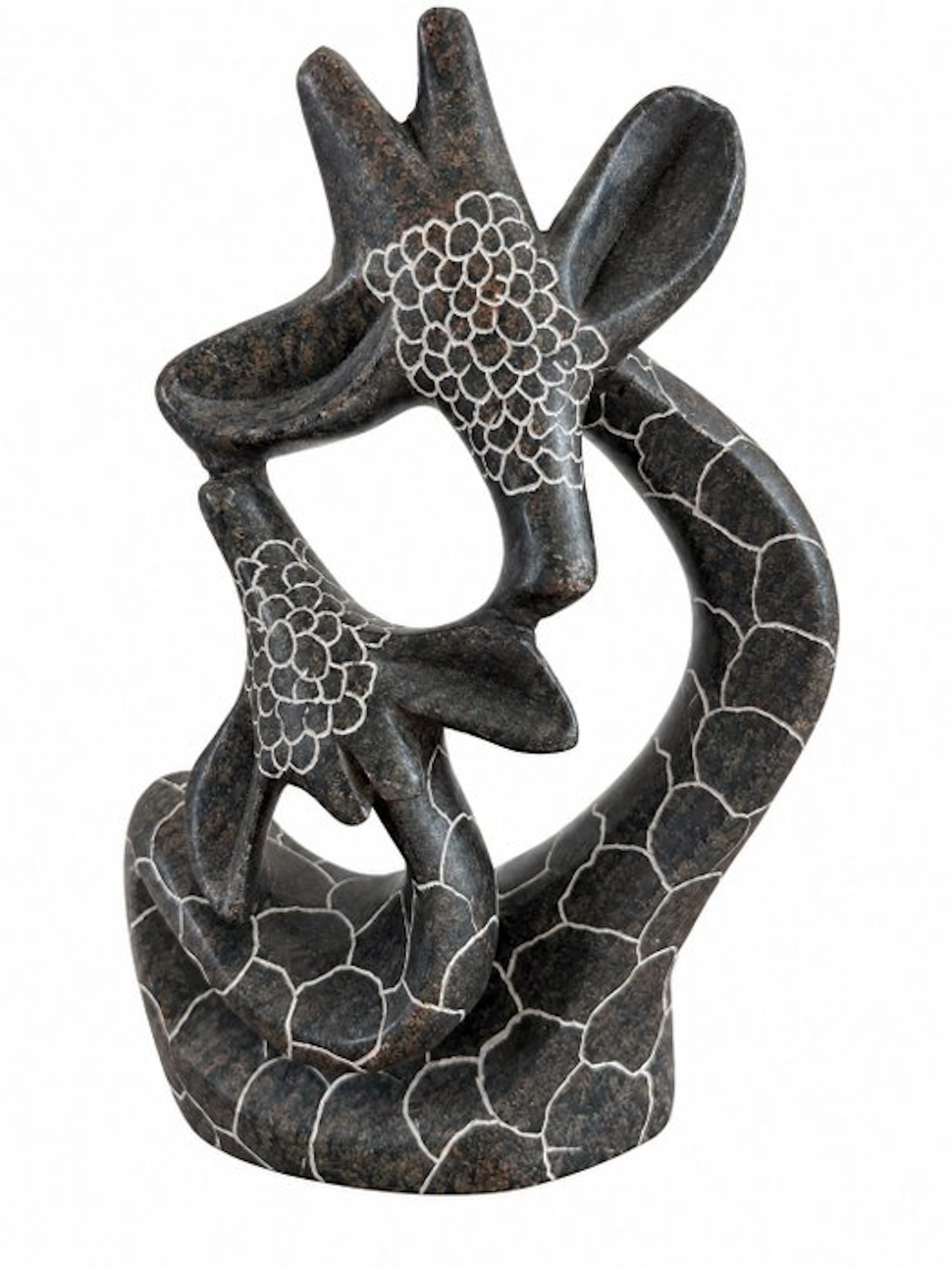 Figurine - twee giraffen - serpentine stone
