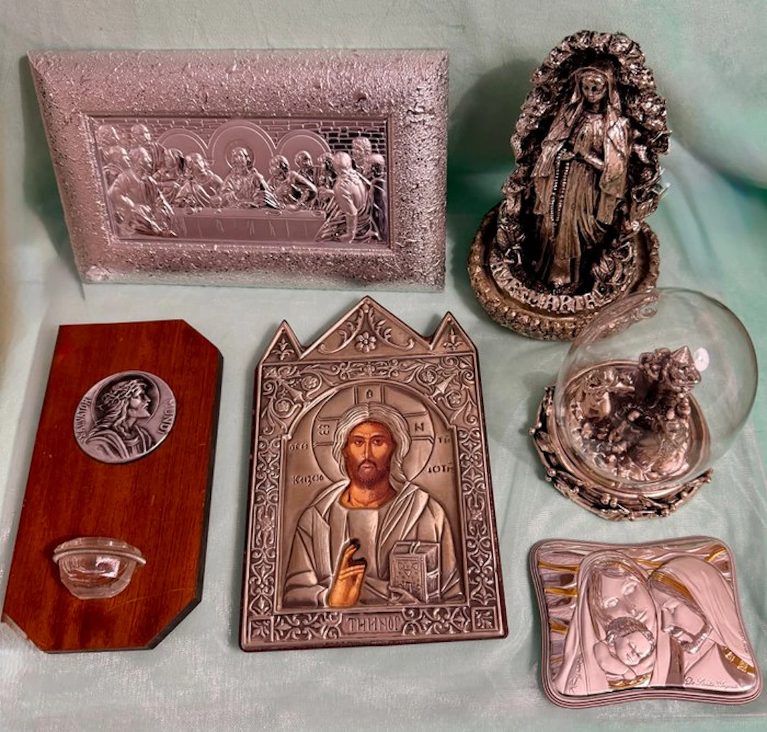 Italian Silver Religious Devotional Art Last Supper...
