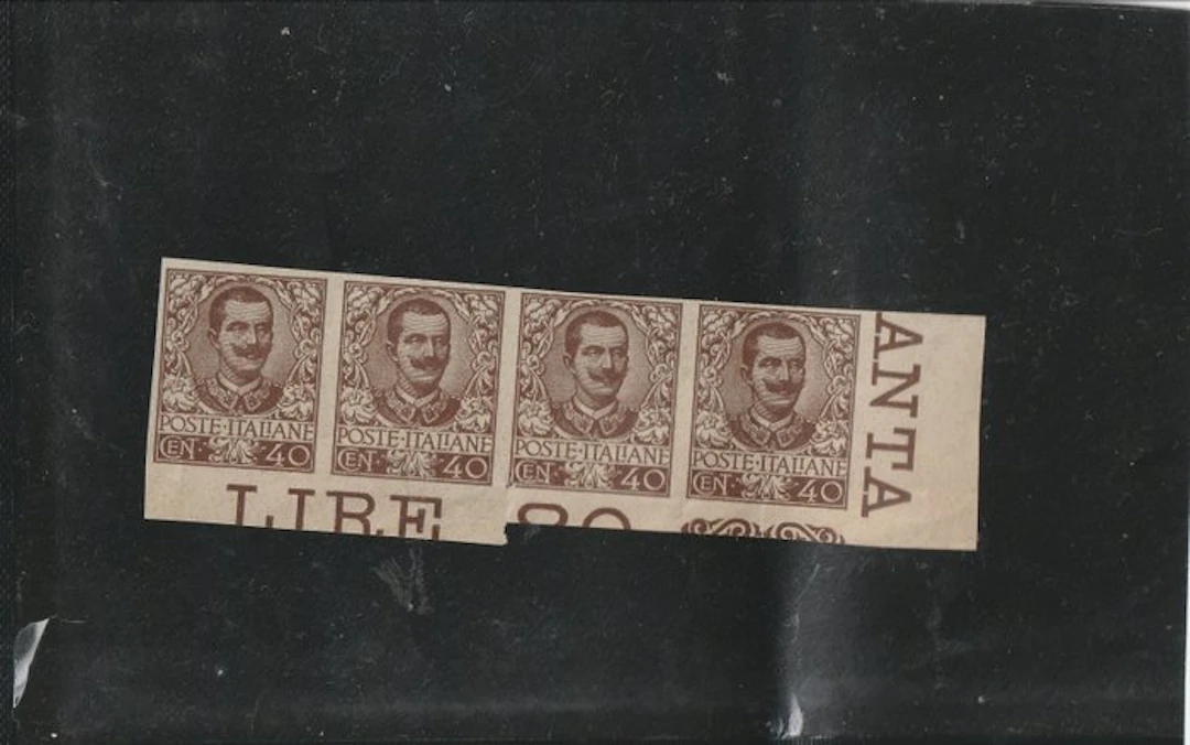 Italy Kingdom 1901/1901 - 1901 Floral 40c proof-essay, rare strip