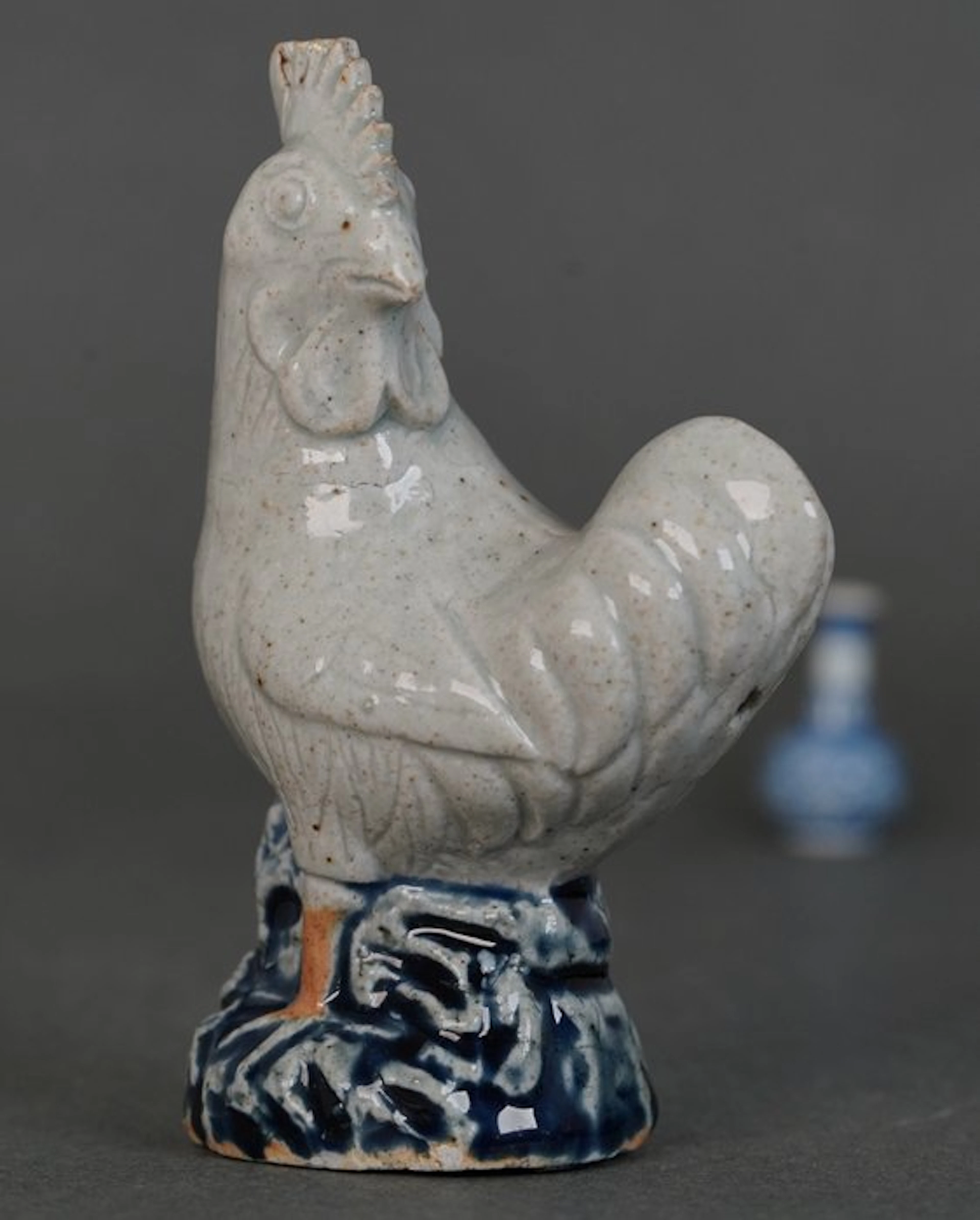 Large standing Finely detailed Cockerel Standing on Blue...