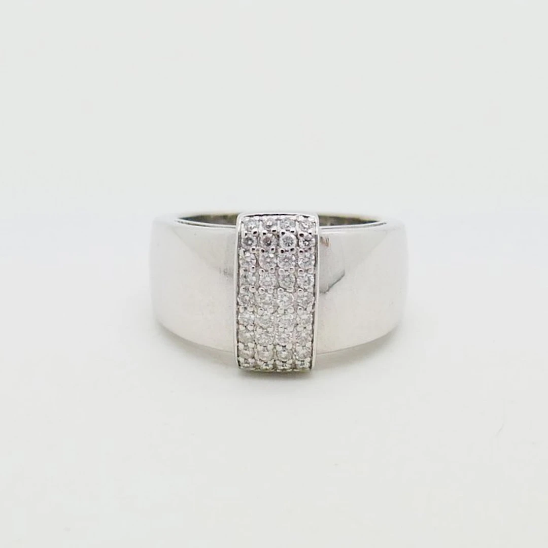No reserve price - Ring - 18 kt. White gold - 0.36ct. tw. Diamond (Natural)