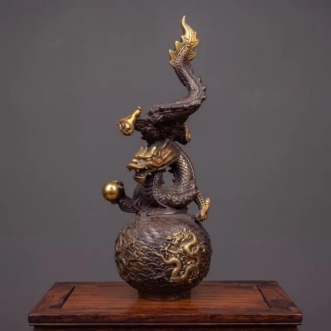 Drakenstandbeeld 30 cm - Bronze - China (No reserve price)