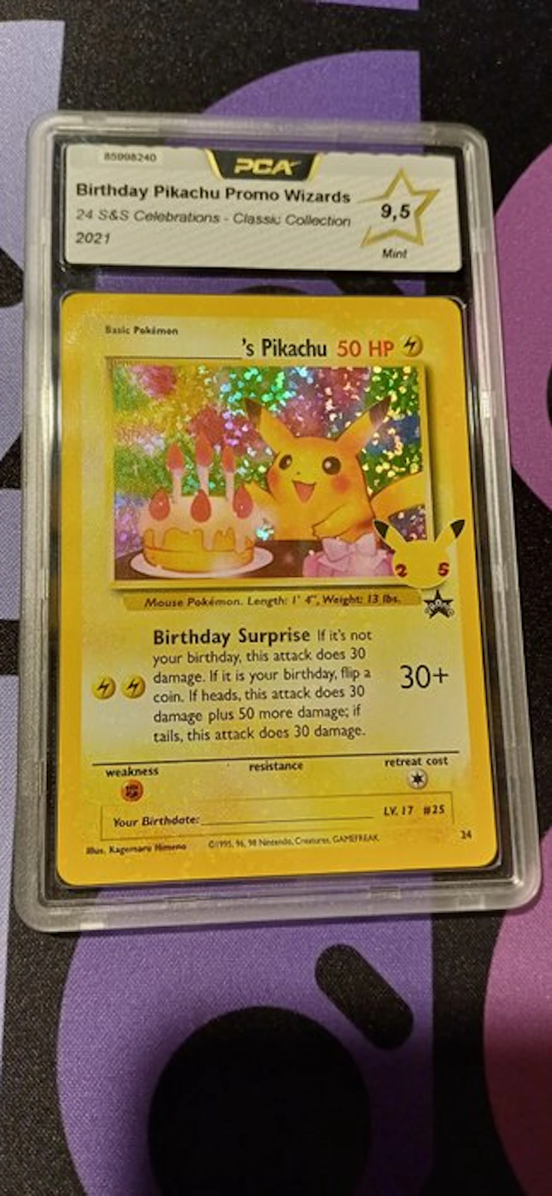 Pokémon - 1 Graded card - Pikachu 24 Promo card, Foil - PCA 9.5 -