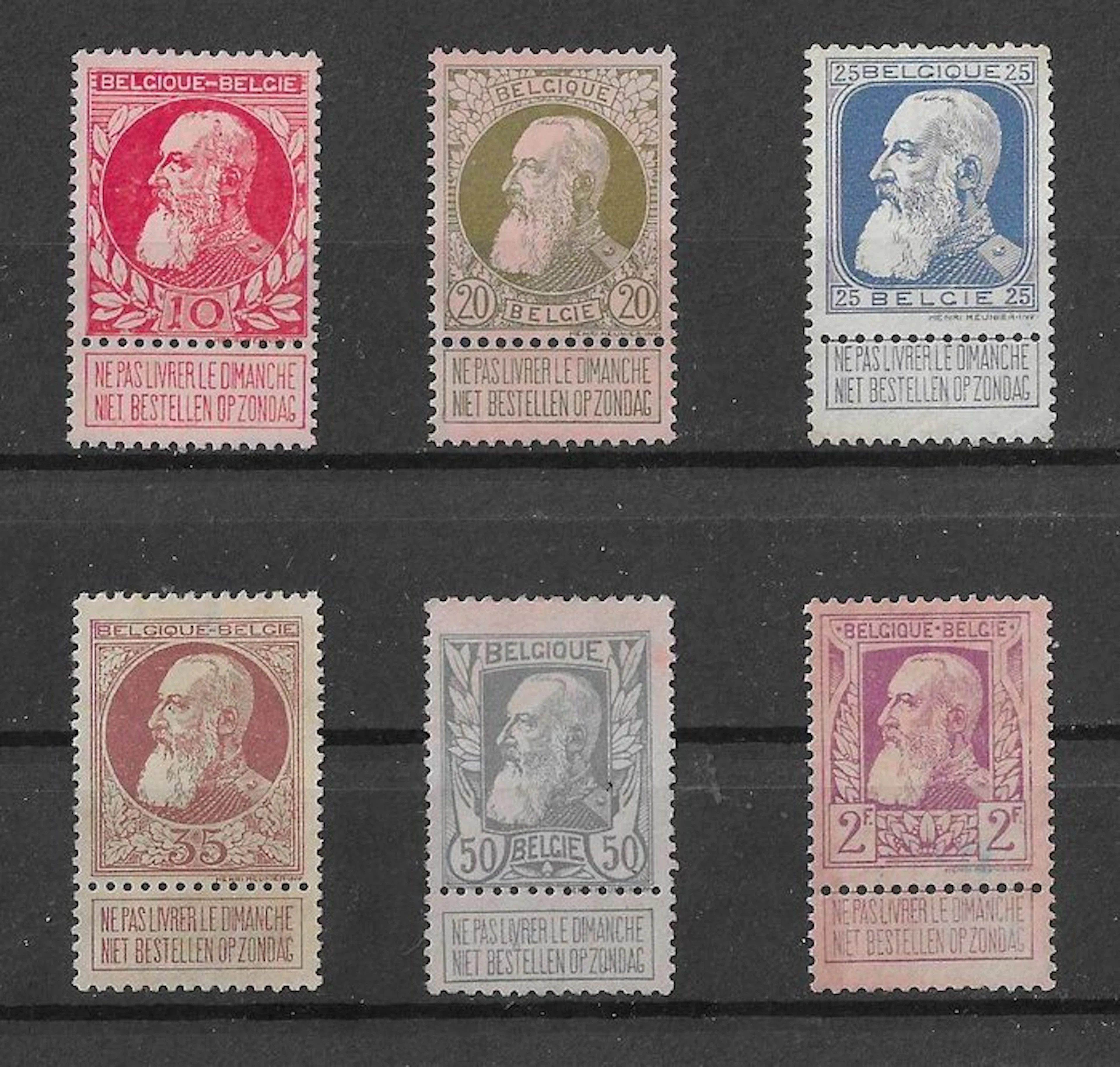 Belgium 1905 - Leopold II nummers 74/75/76/77/78/80 - OBP