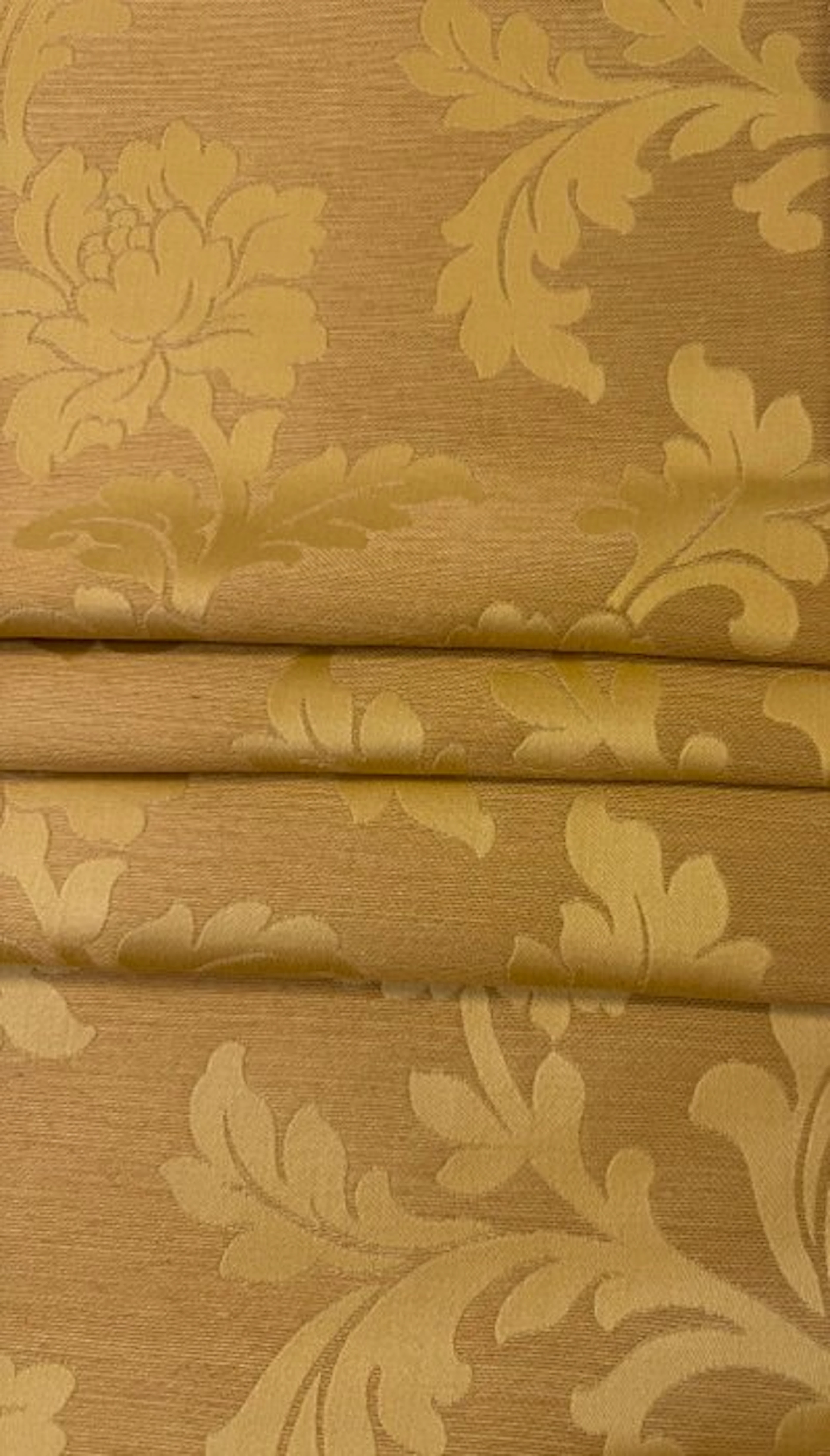 1775★Fine damask jacquard upholstery fabric in linen and...