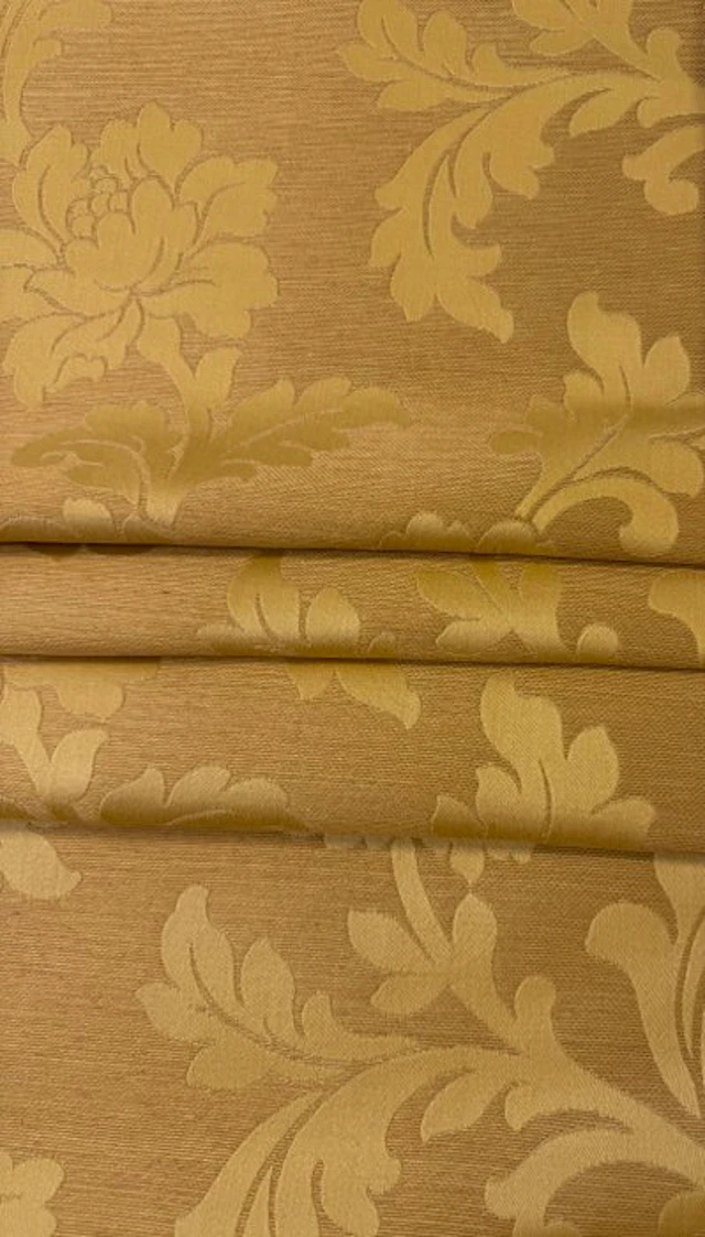 1775★Fine damask jacquard upholstery fabric in linen and...