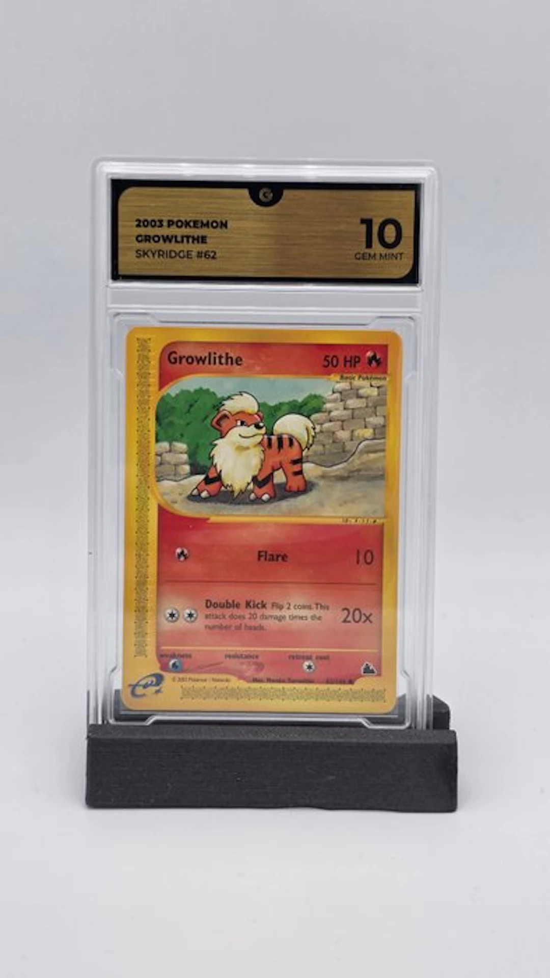 Pokémon - 1 Graded card - Growlithe #62 - GG 10 - WOTC - Skyridge