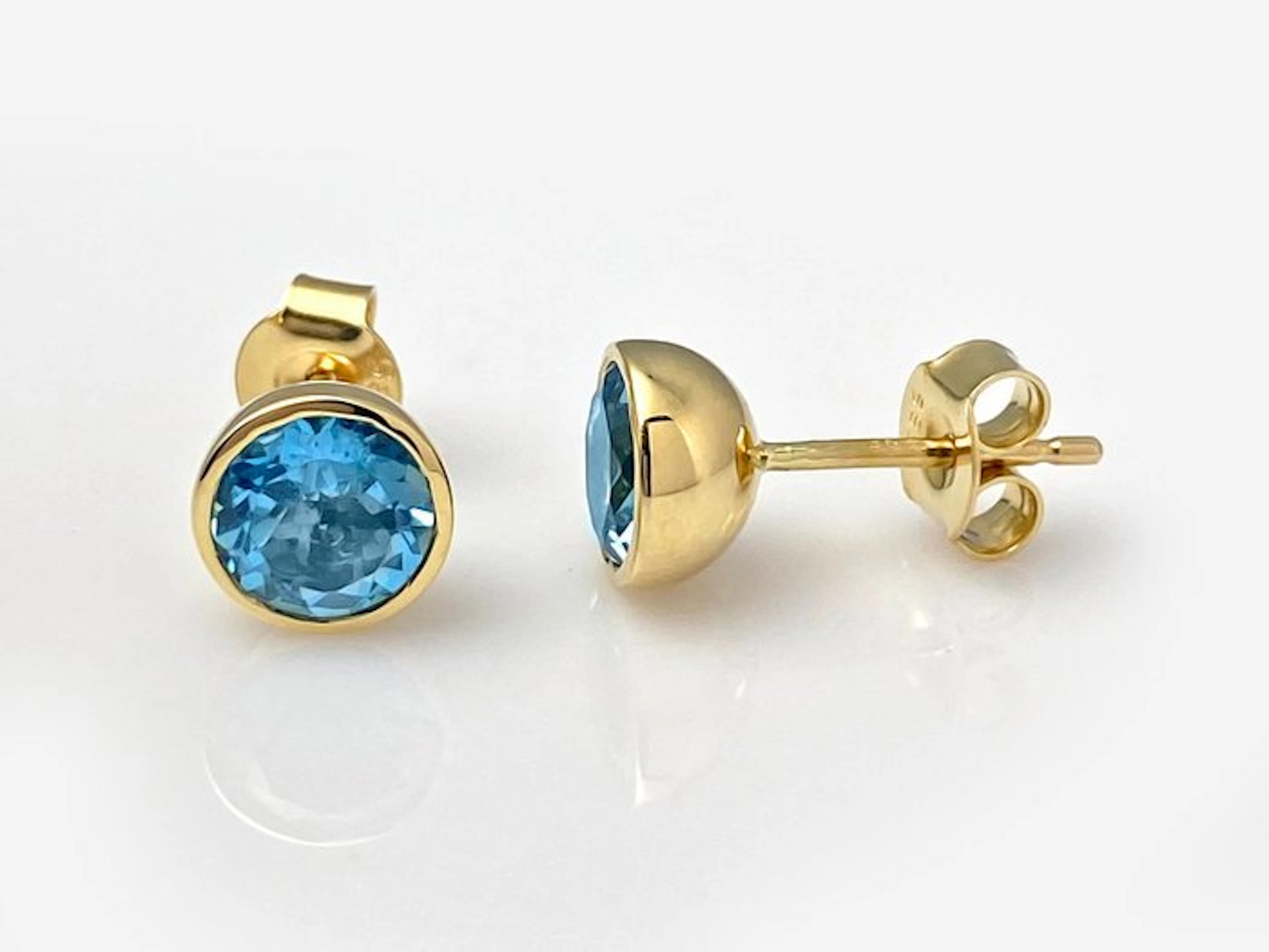 No reserve price - Earrings - 14 kt. Yellow gold - 2.14ct. tw. Topaz