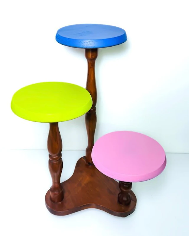 Plant table - Wood - Pop Art-style plant stand