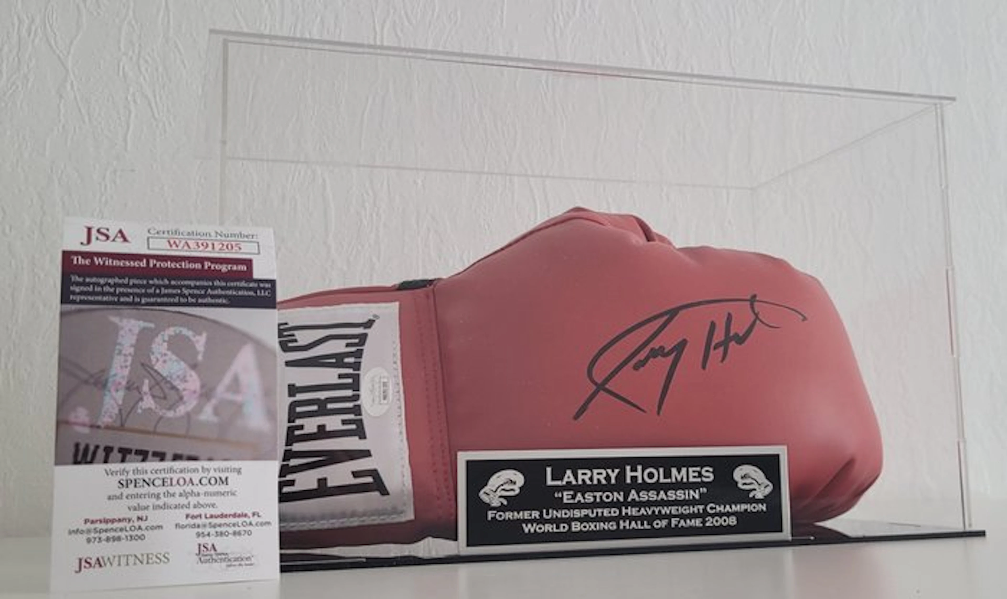 Larry Holmes - Boxing gloves, Autograph Framed with COA of JSA