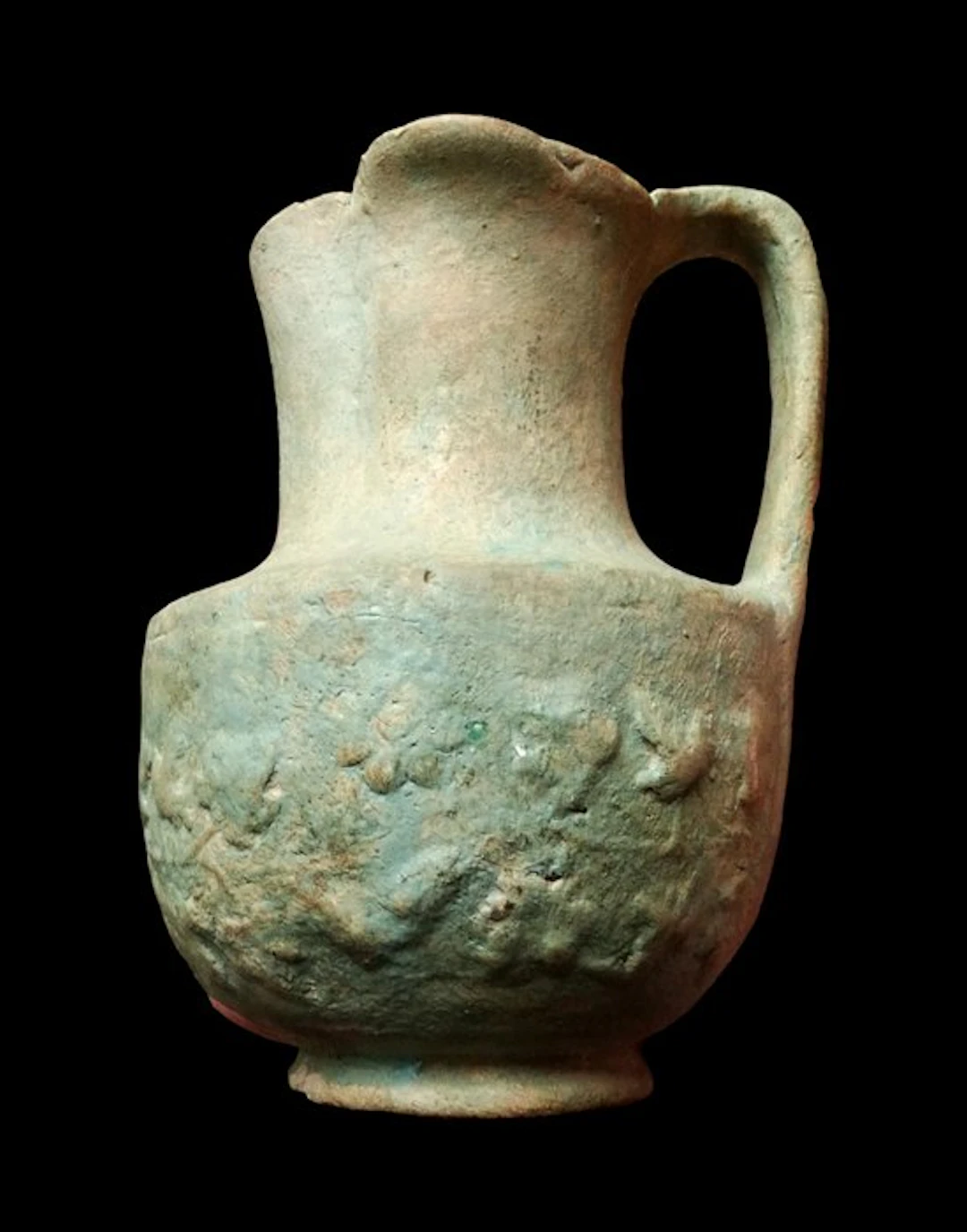 Late Roman - Extremely rare oinochoe with relief and...
