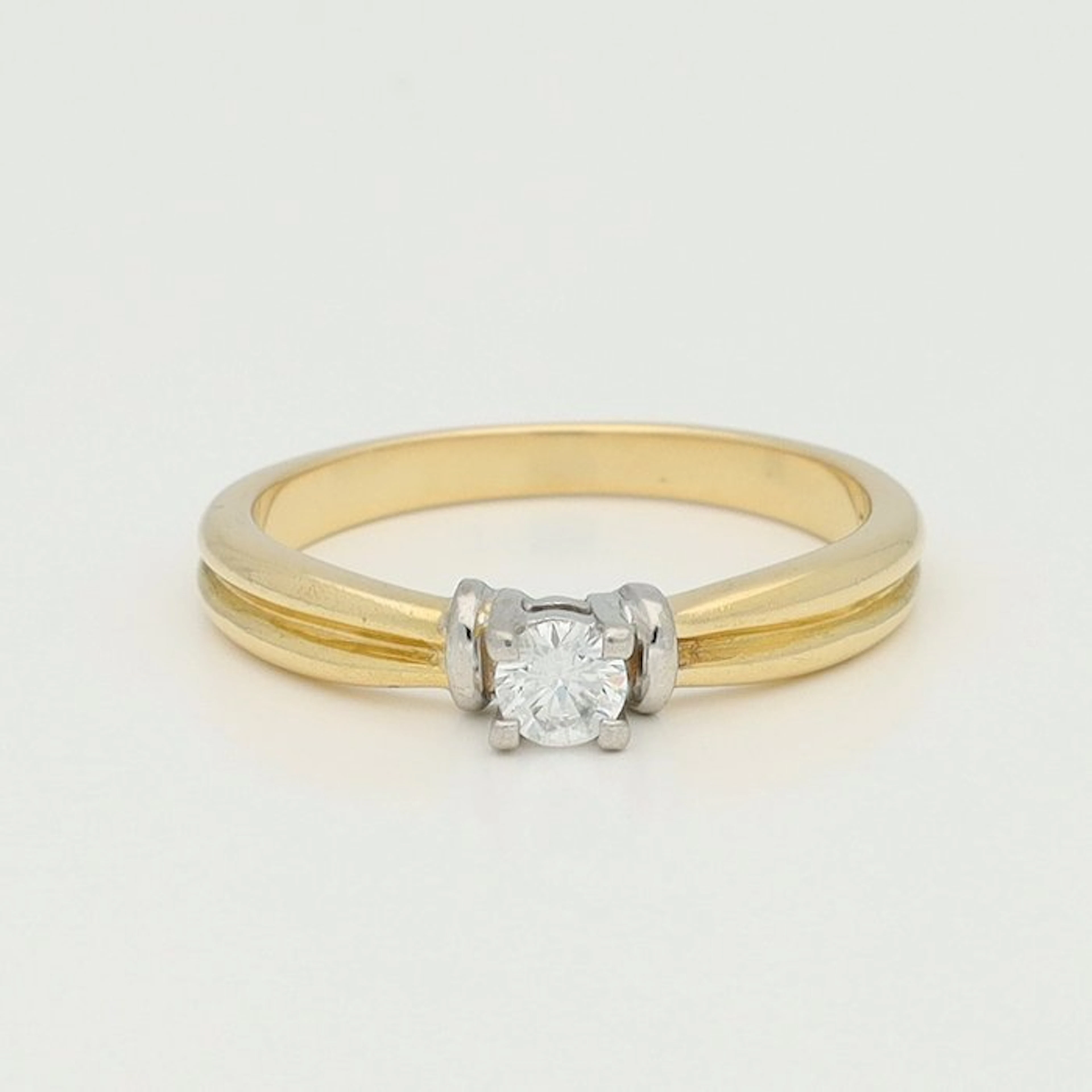 Ring - 18 kt. Yellow gold, White gold Diamond (Natural)