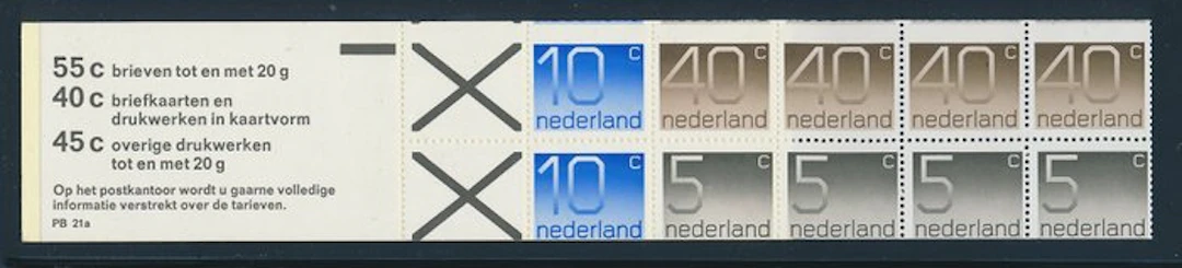 Netherlands 1976 - Automat booklet / stamp booklet PB 21a...