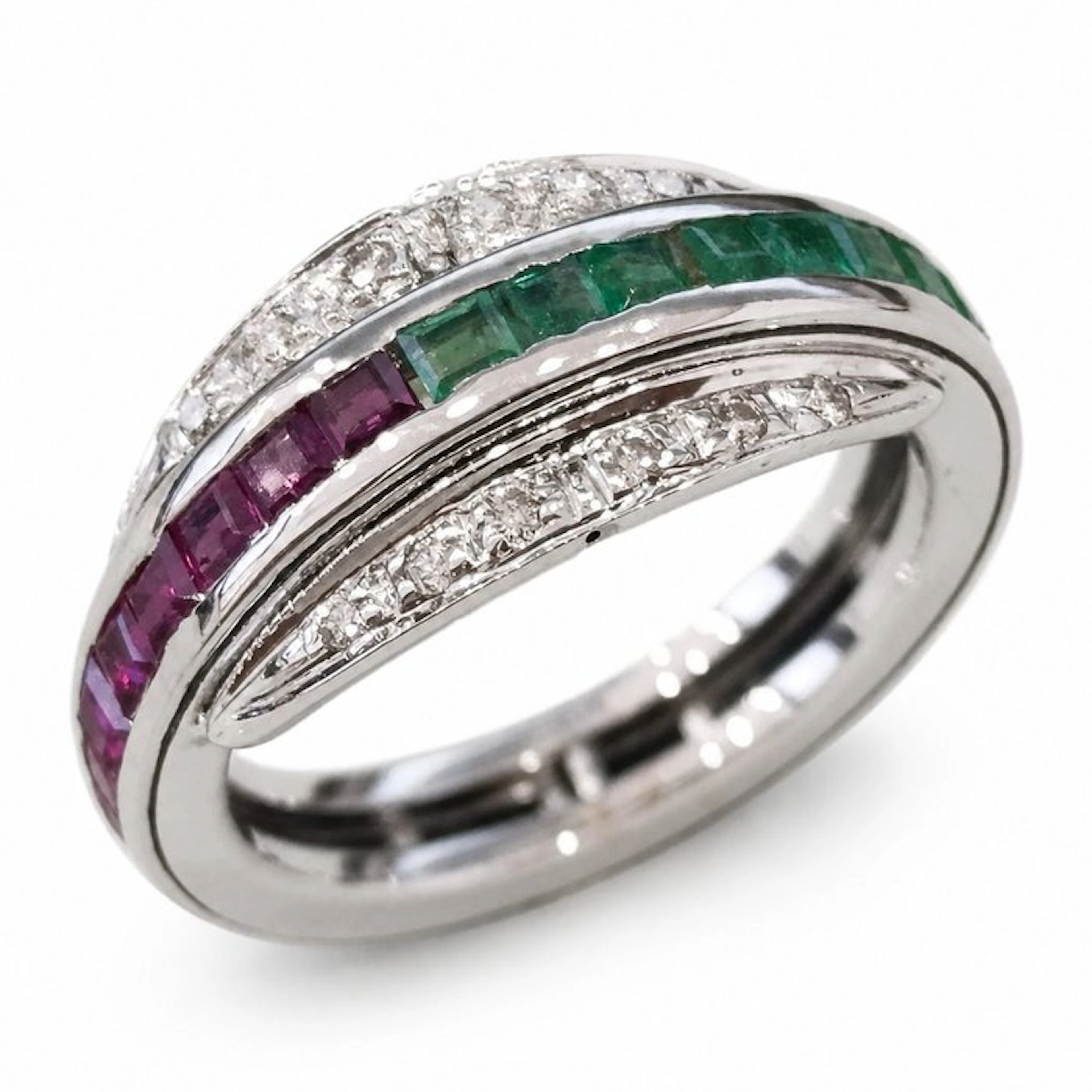 Ring - 18 kt. White gold - 1.71ct. tw. Diamond (Natural)