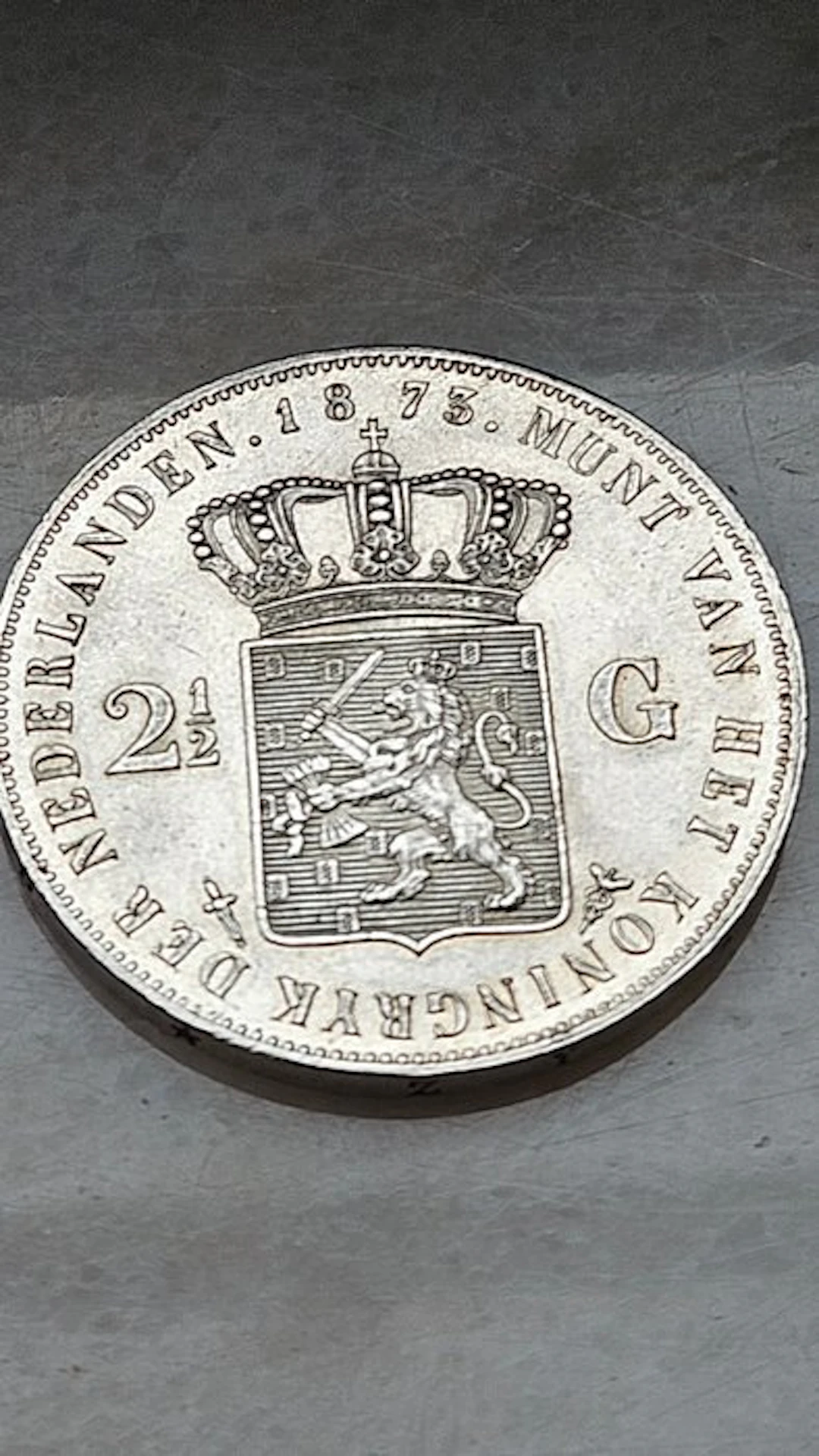 Netherlands. Willem III. 2 1/2 Gulden 1873