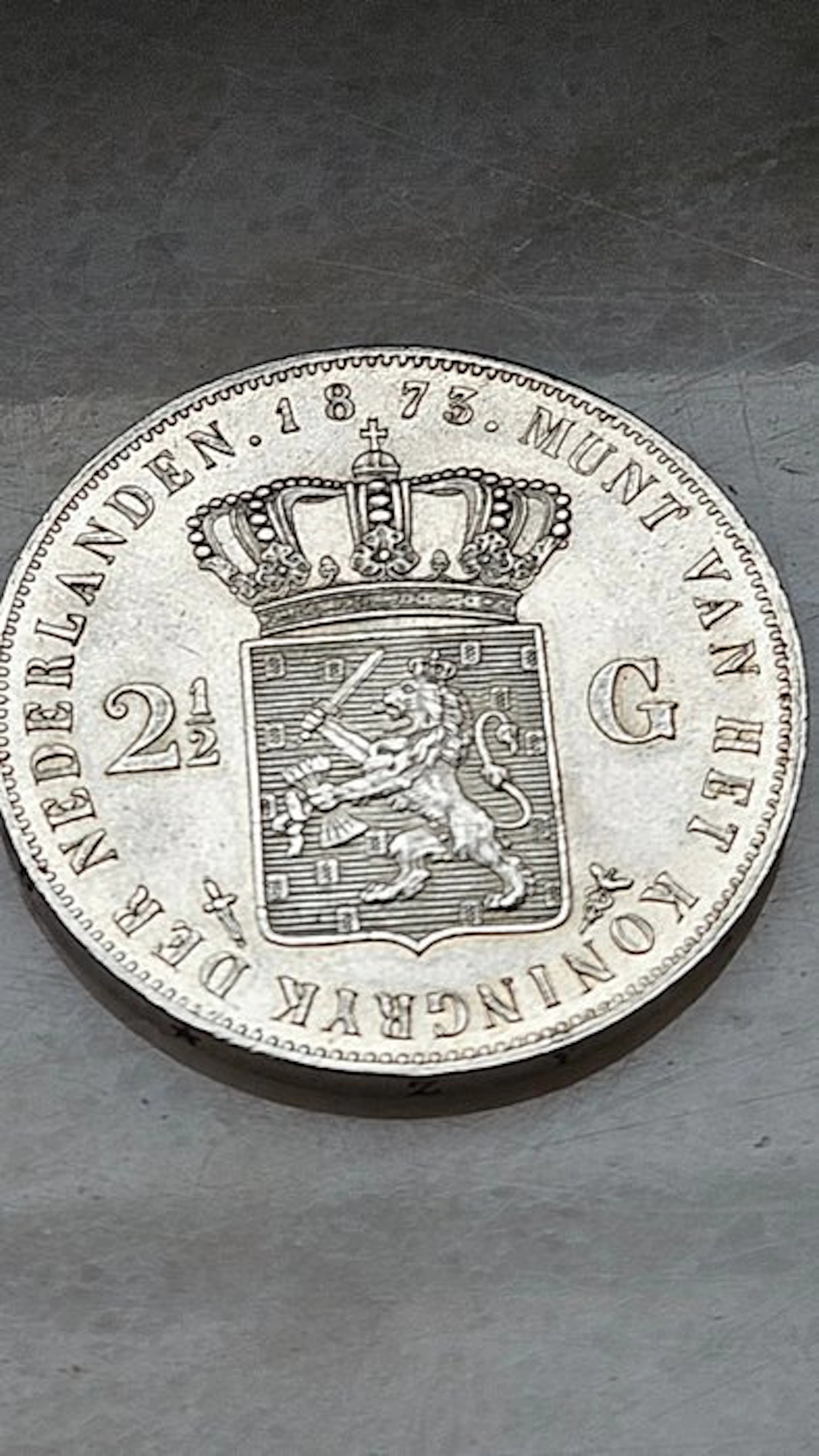 Netherlands. Willem III. 2 1/2 Gulden 1873