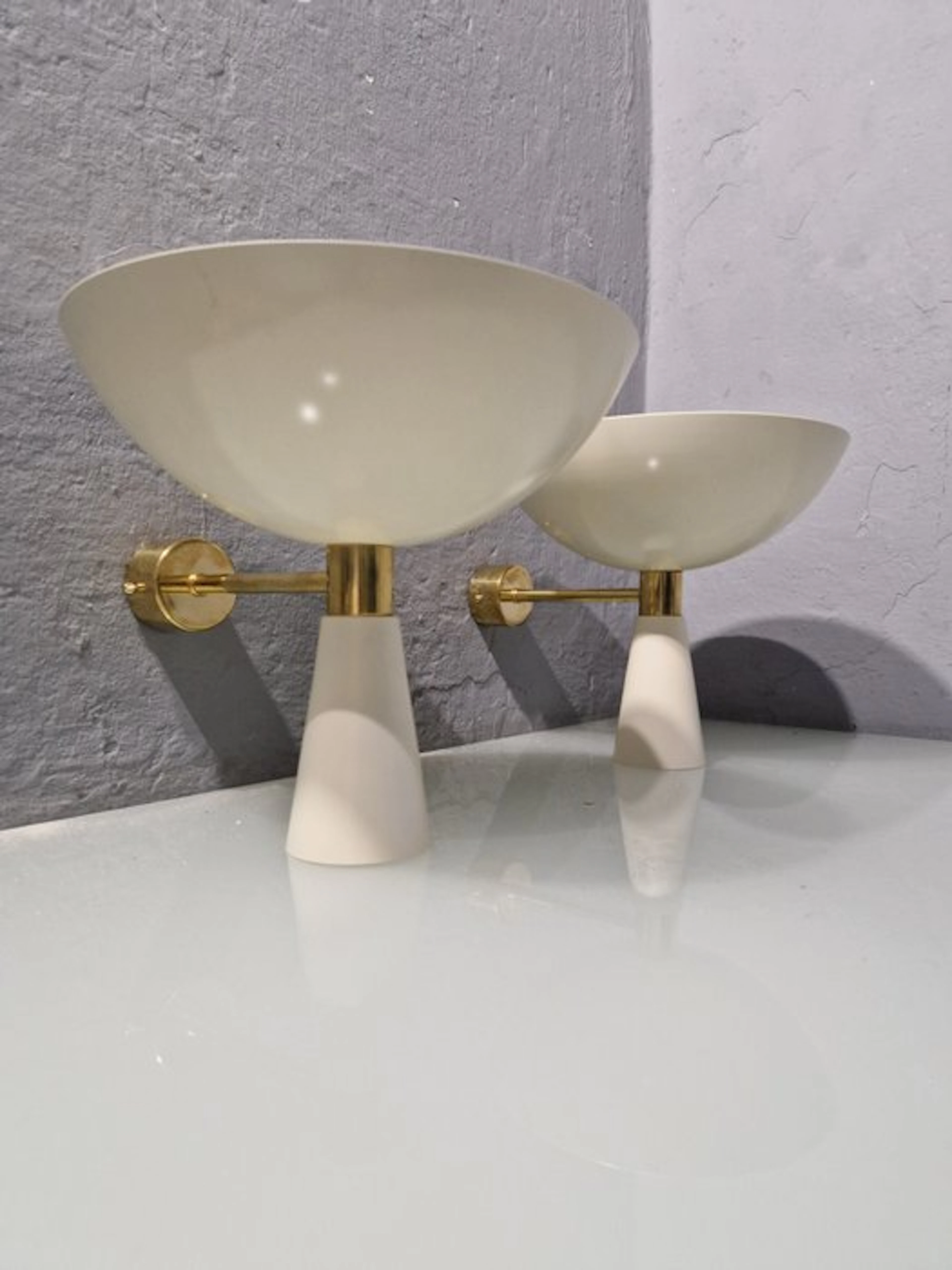 Artigianale italiano - Wall sconce (2) - double bicolor cone - Brass, Iron