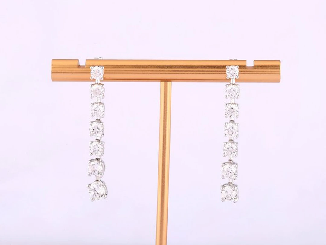Earrings - 14 kt. White gold - 3.06ct. tw. Diamond (Lab-grown)