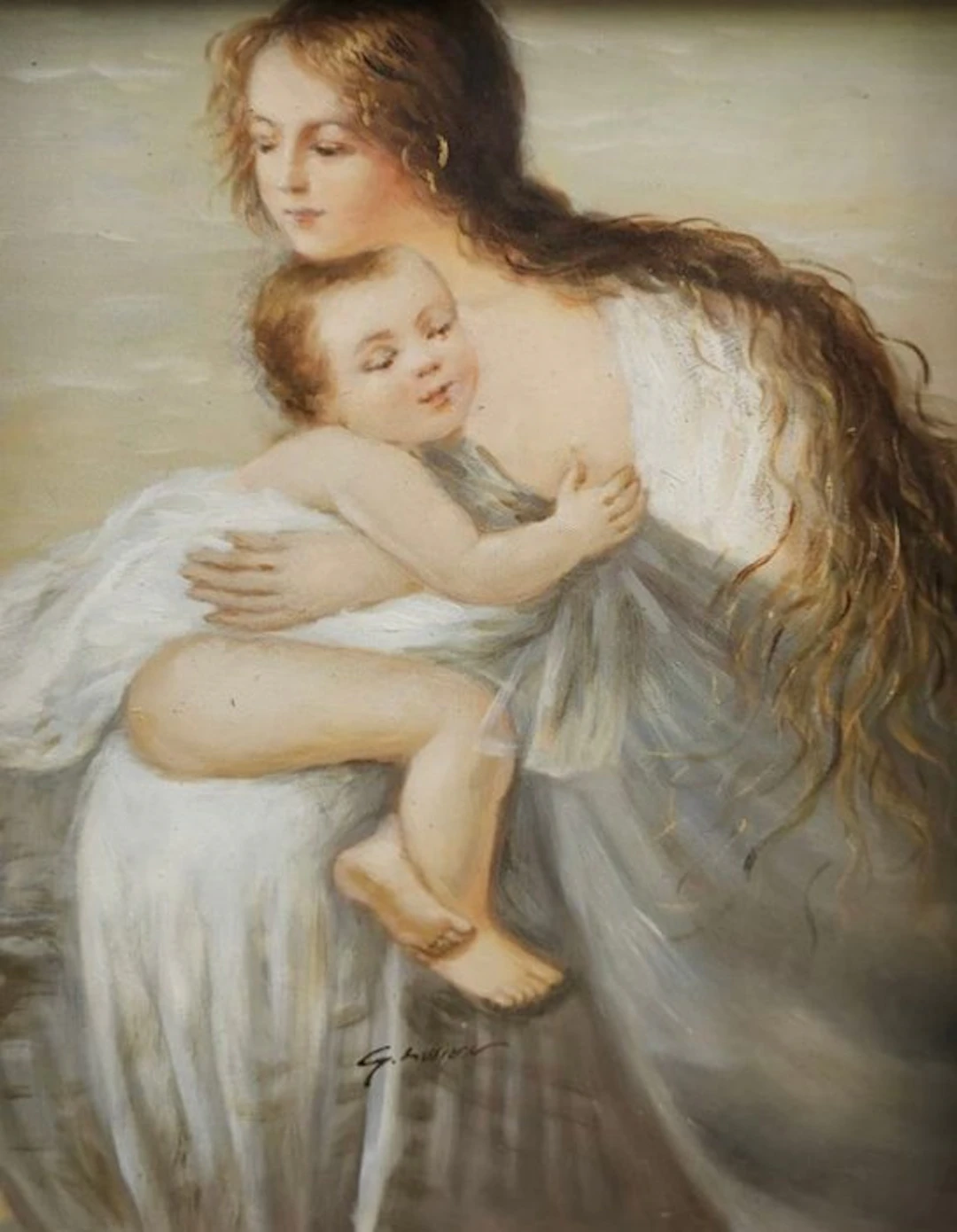 European school (XX) - Madre con figlio
