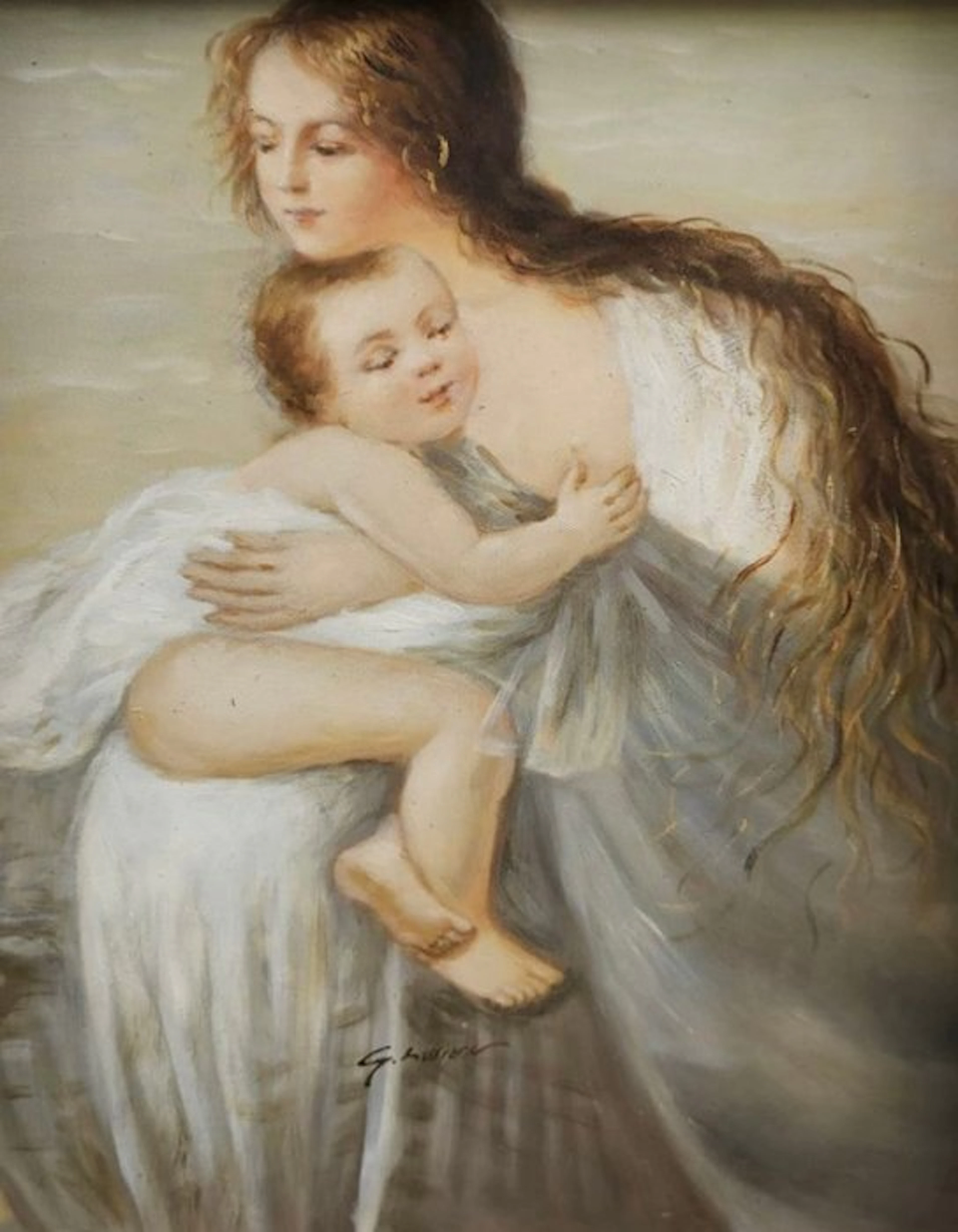 European school (XX) - Madre con figlio