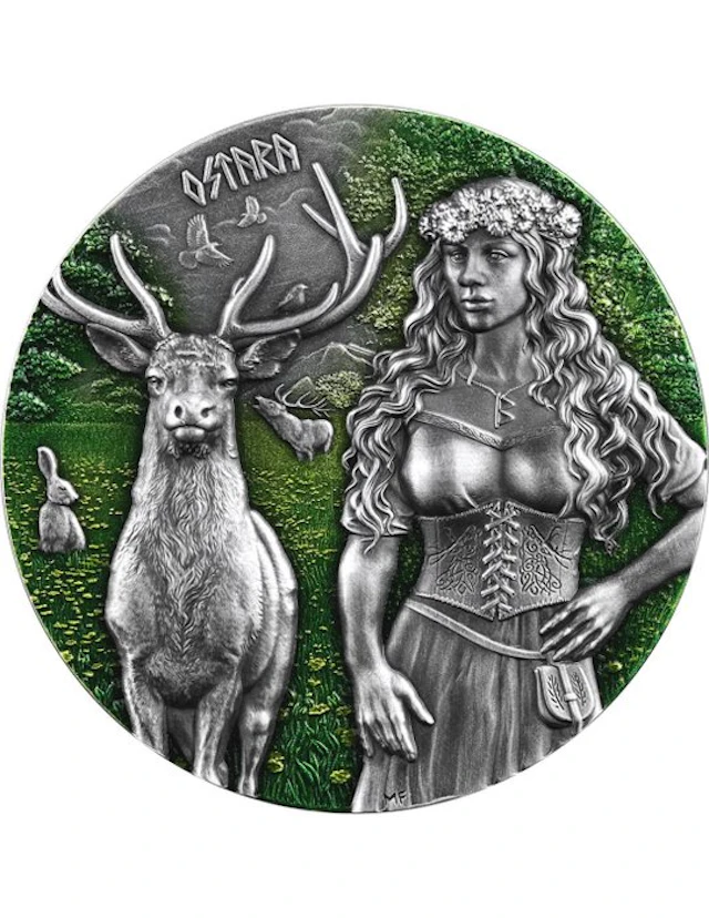 Germany. 10 Mark 2023 Valkyries Ostara - Antique Finish, 2 Oz (.999)