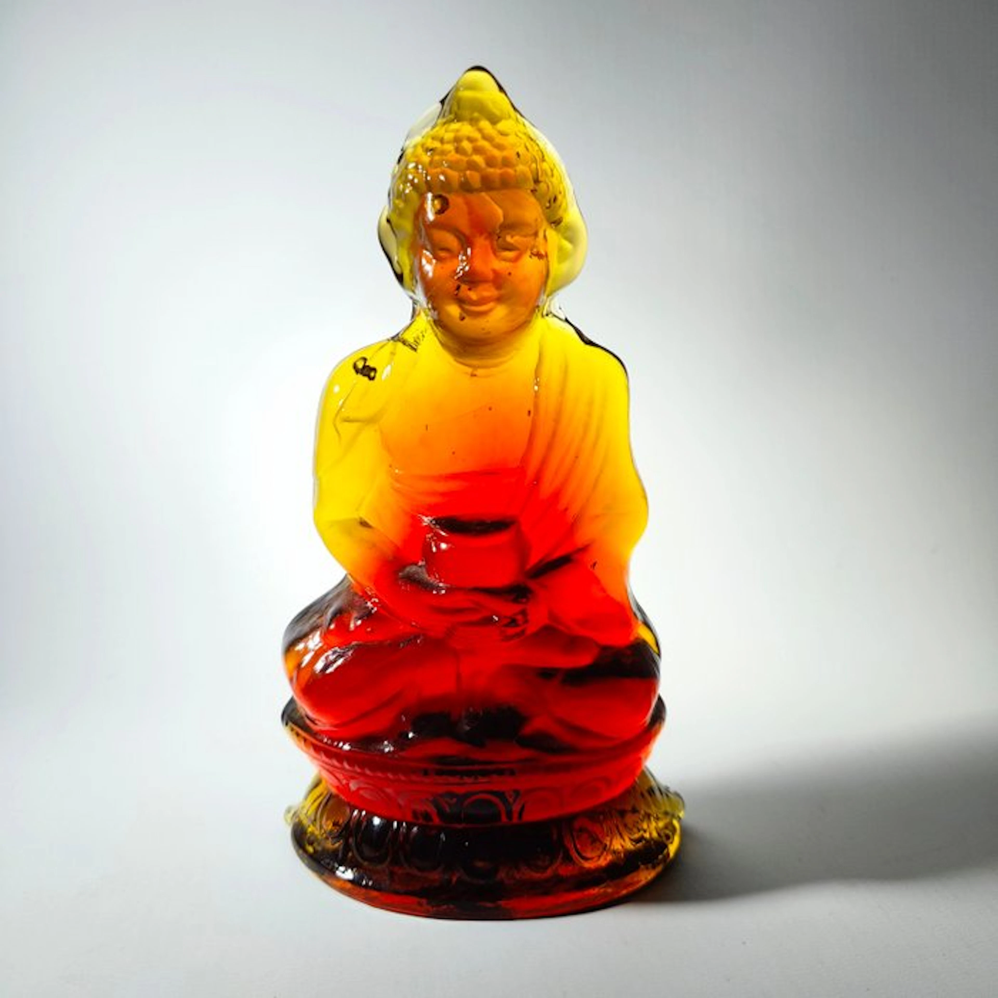 Val Saint Lambert - Statue, Sculptuur Buddha - 19.5 cm - glaspasta