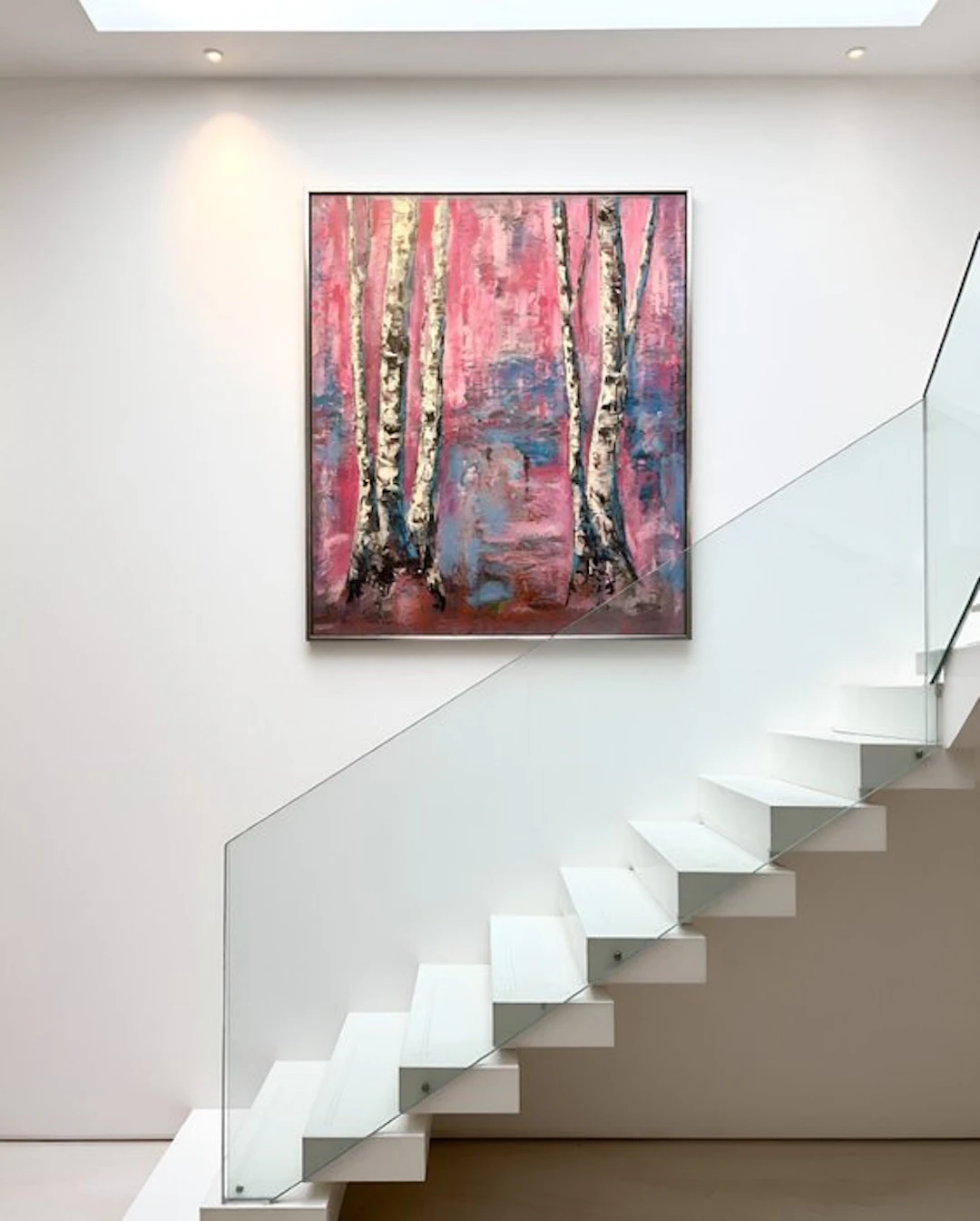 Jana Noldin - Larghe Abstract Birch trees Artwork "Visual Jazz"