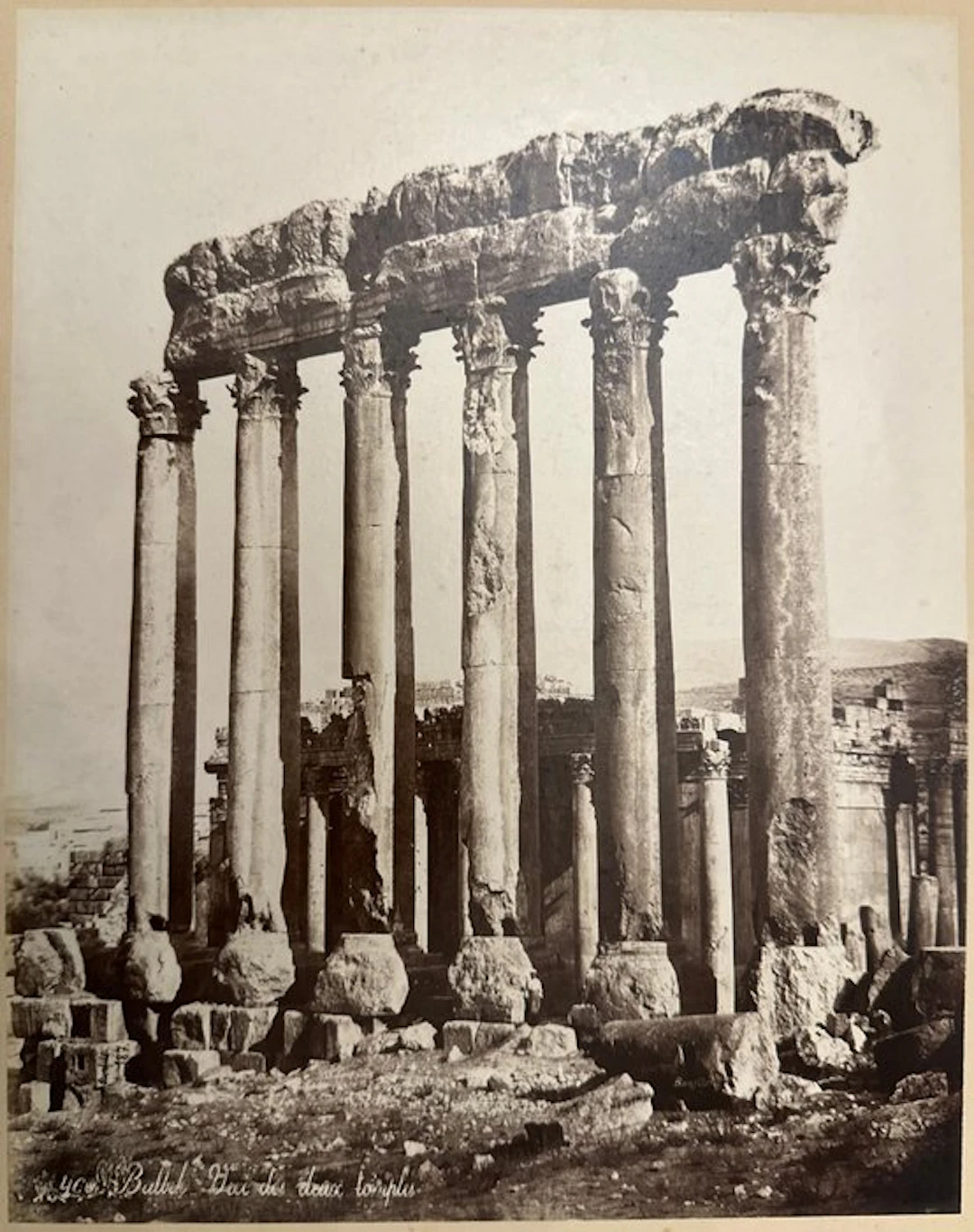 Felix Bonfils - Baalbek Libano - Tempio di Giove - Fotografia antica dell’800
