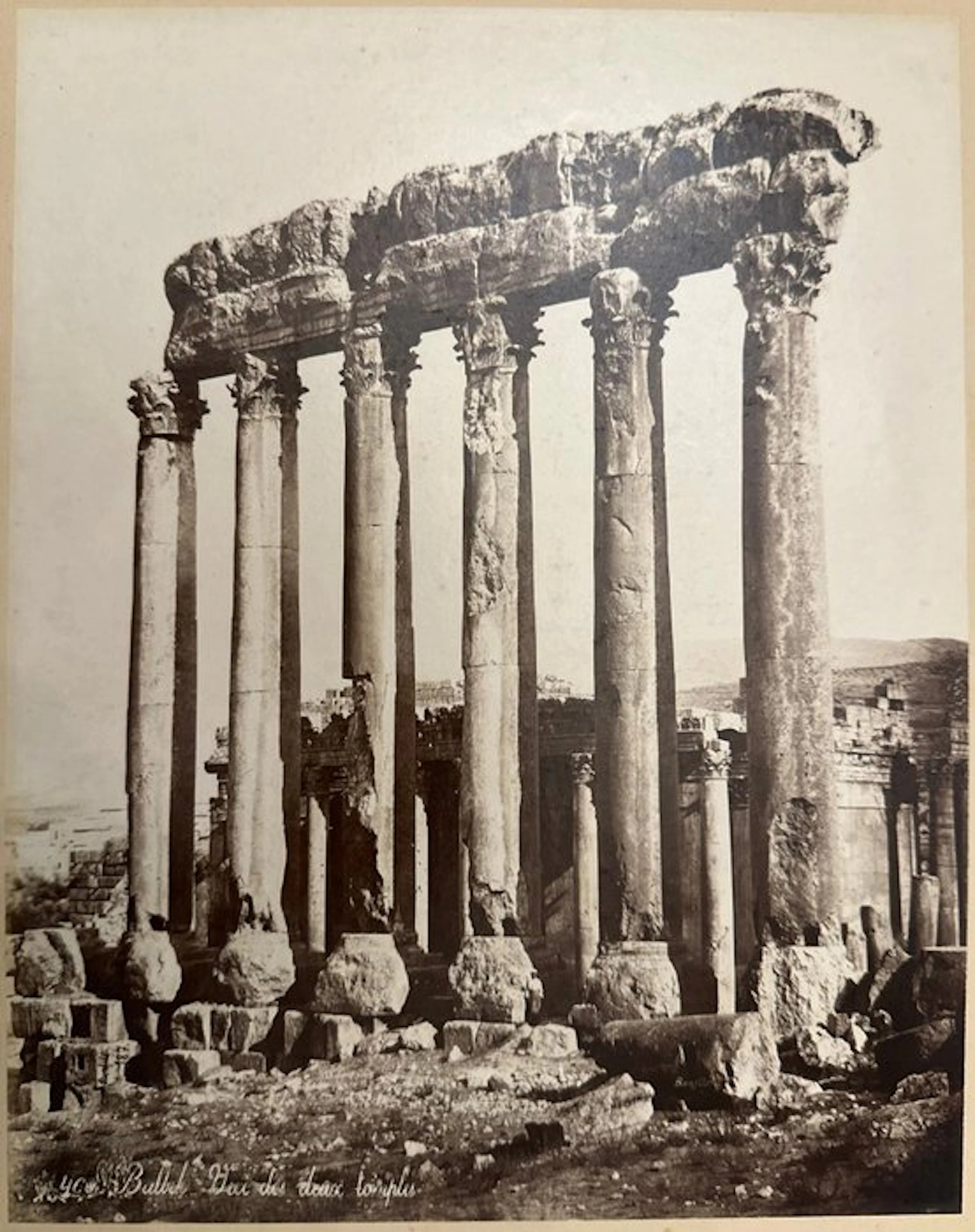 Felix Bonfils - Baalbek Libano - Tempio di Giove - Fotografia antica dell’800