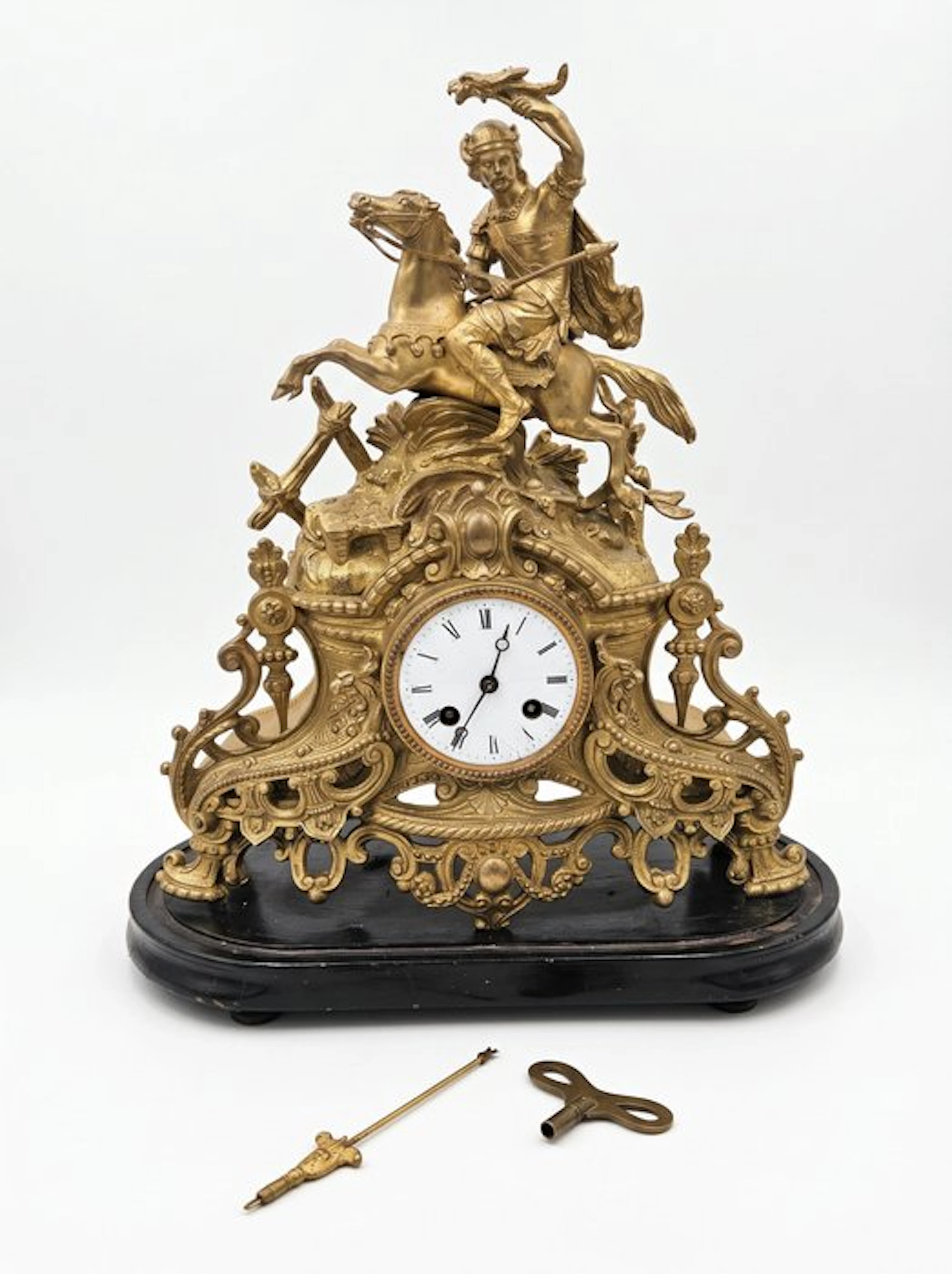 Figural mantel clock - Spelter - 1850-1900