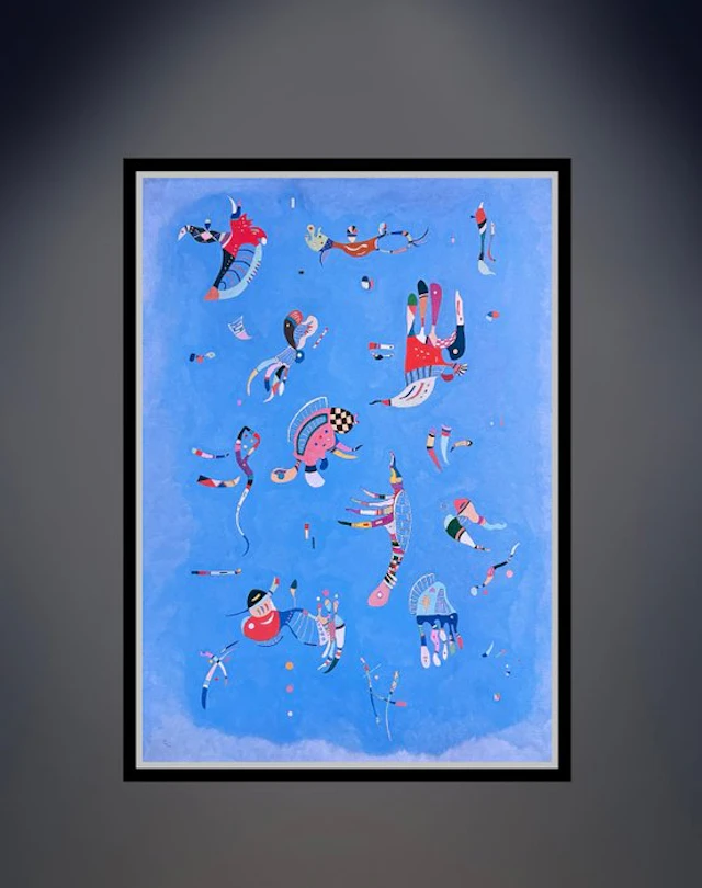 Wassily Kandinsky (1866-1944) - "Sky Blue, 1940". Gesigneerd in de plaat.
