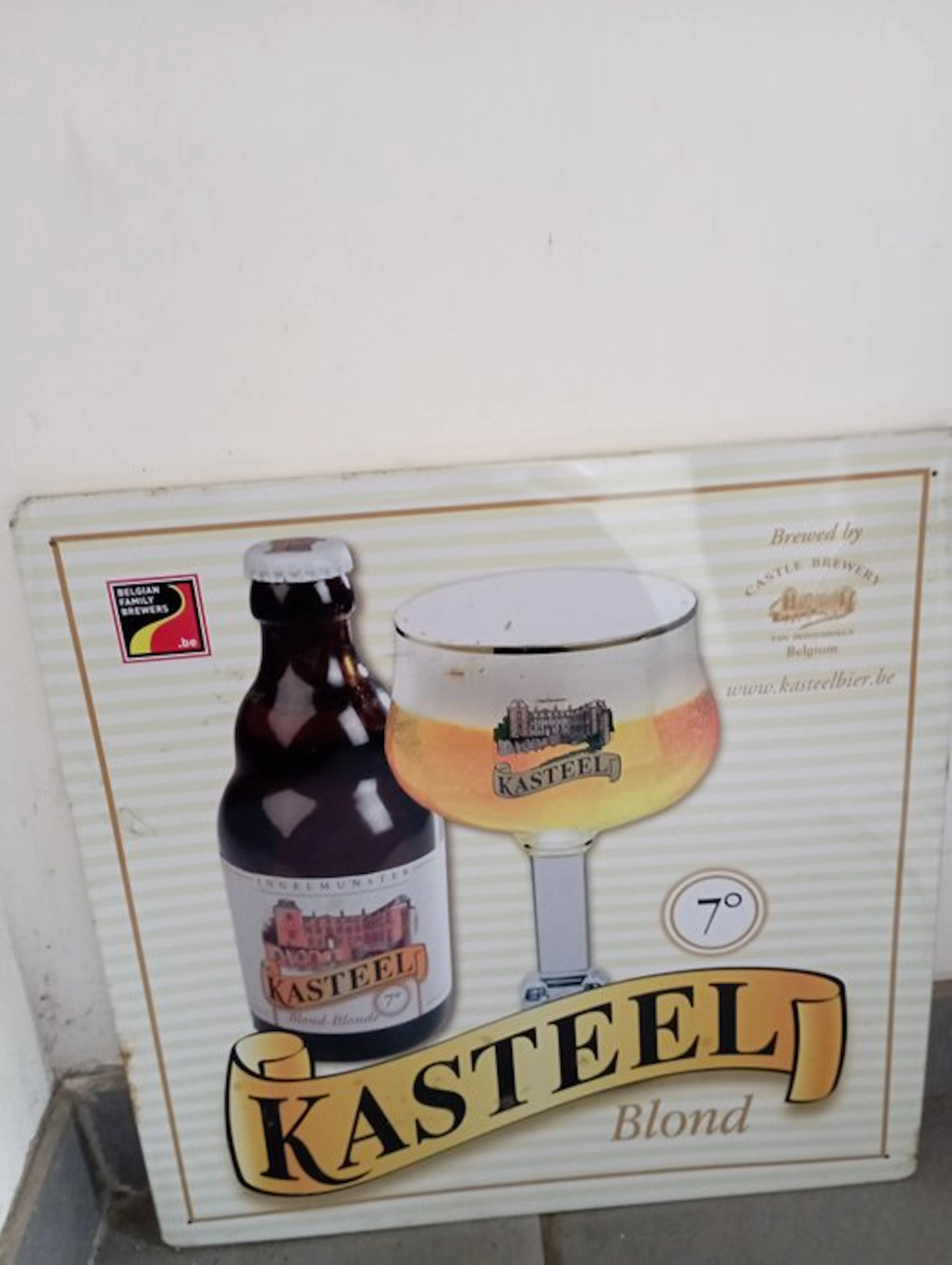 Advertising sign for Kasteel Blonde beer - Enamel plate - Metal