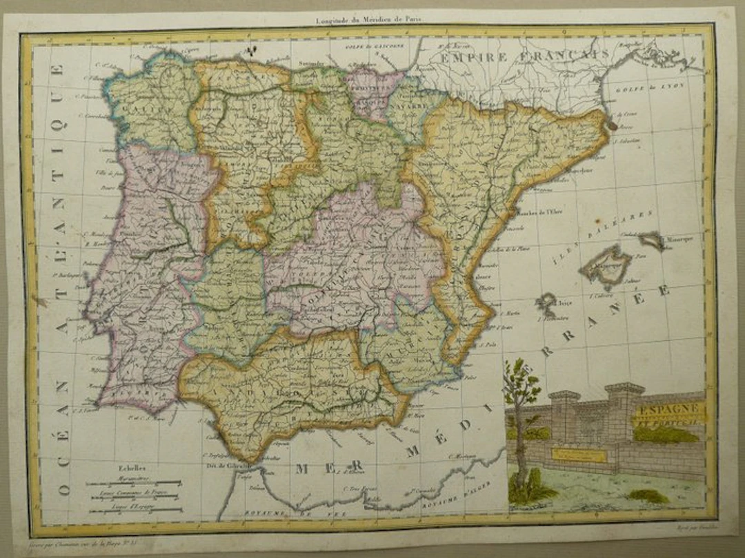 Spain - Portugal; P. Lapie - Espagne et Portugal - 1809