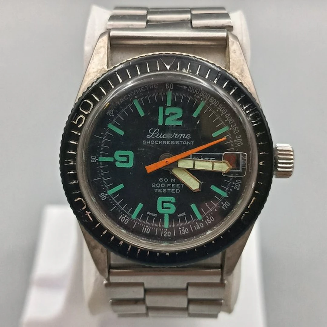 Vintage Lucerne Herren Uhr – Diver Design mit Tachymeter...