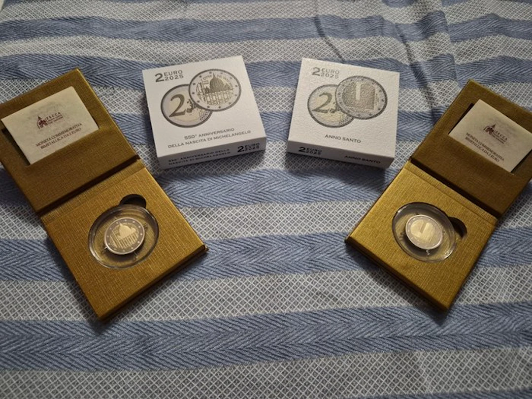 Vatican. 2 Euro 2025 "Anno Santo" + "Michelangelo" (2...