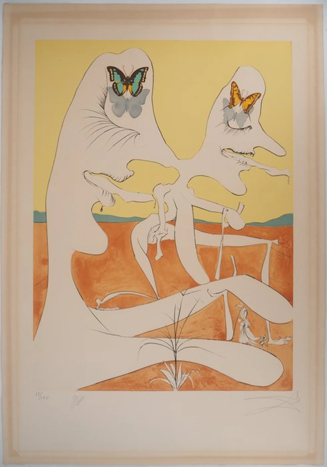 Salvador Dali (1904-1989) - Portrait surréaliste aux papillons