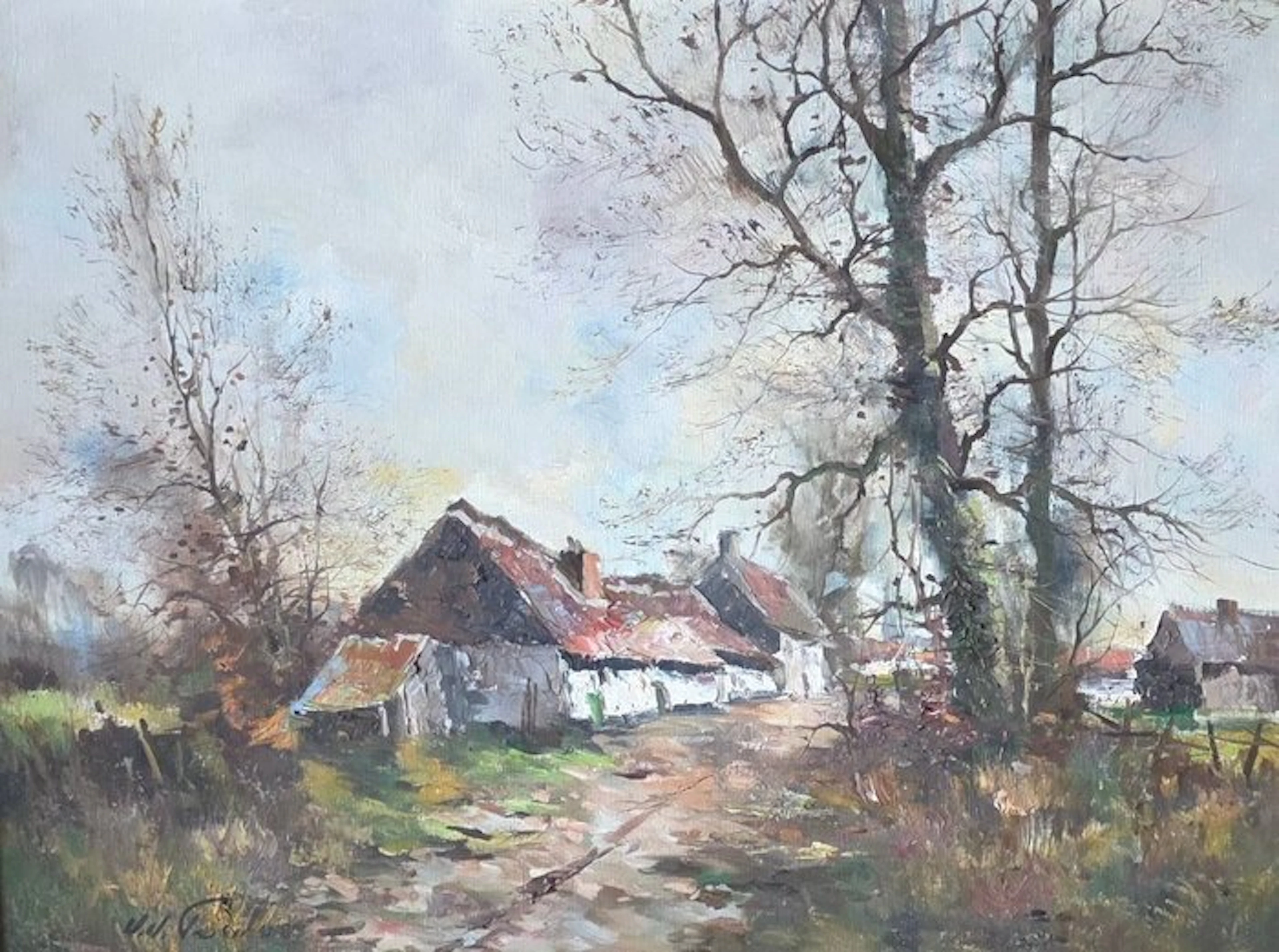 Jean-Jacques Foulon (1923-1980) - Paysage Rustique et Chaumières