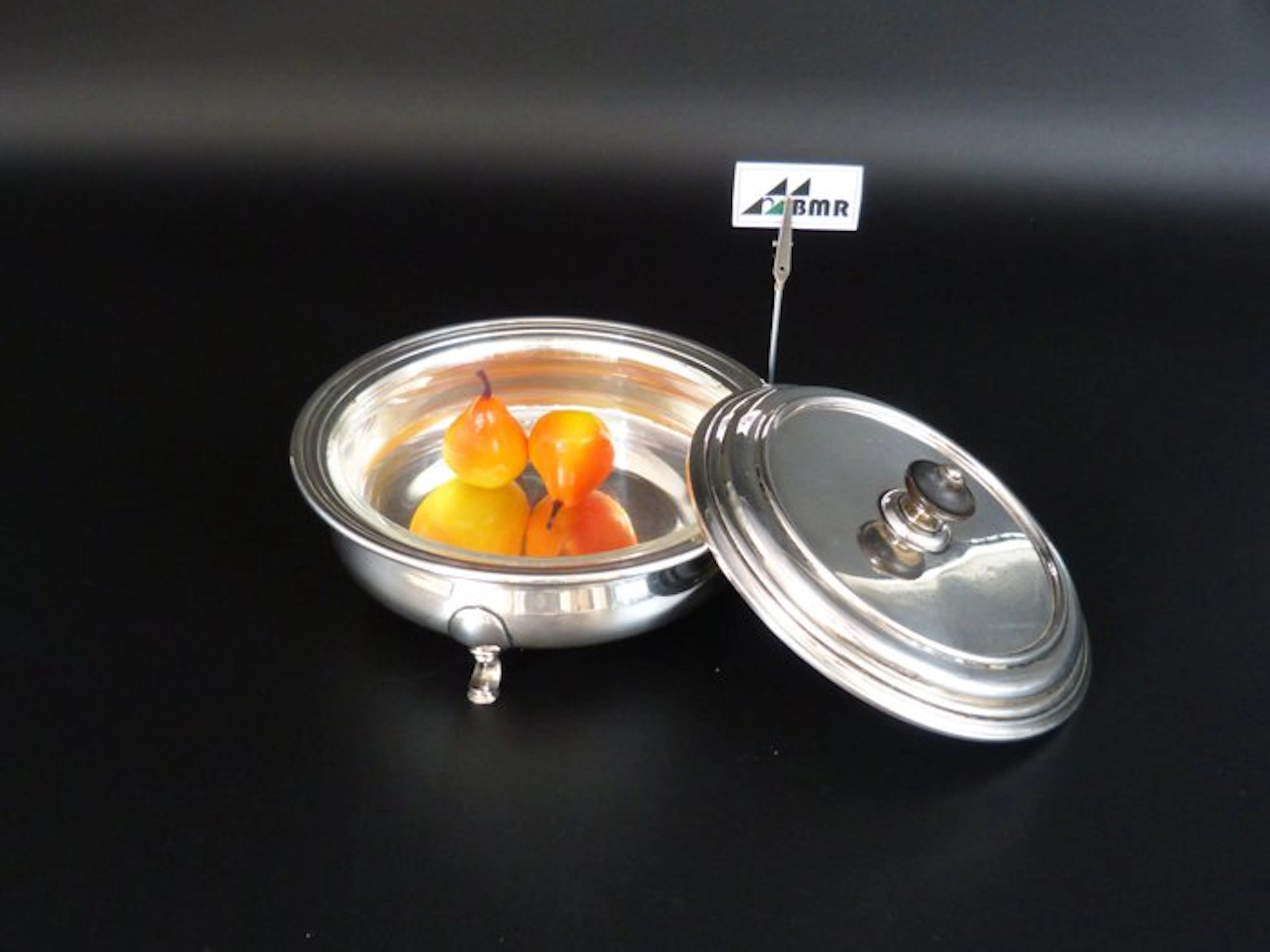 Gayer & Krauss - Tureen - .925 silver - Glass serving bowl