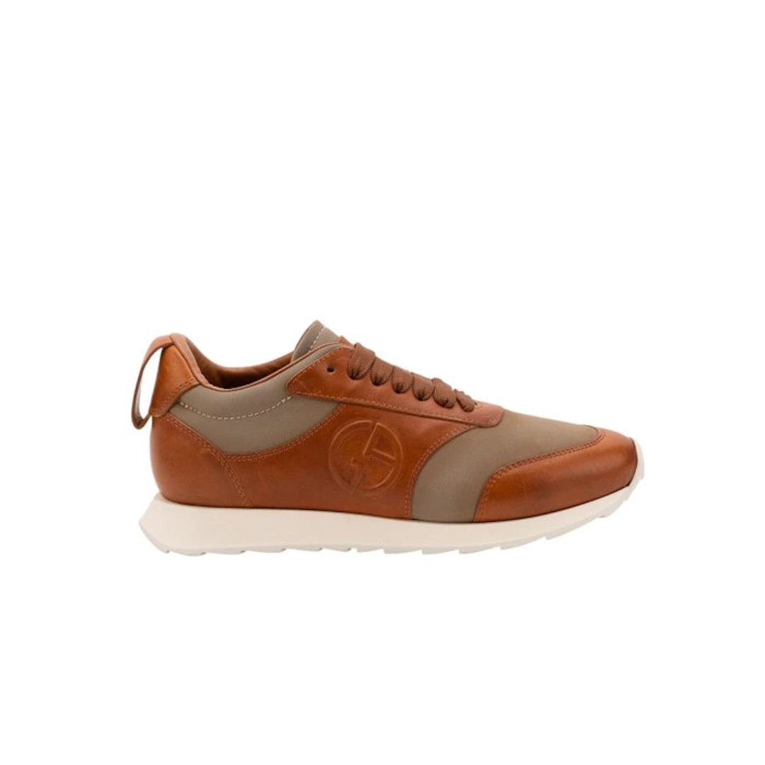 GIORGIO ARMANI - 7 UK - 41 IT - Sneakers Cognac Calf...