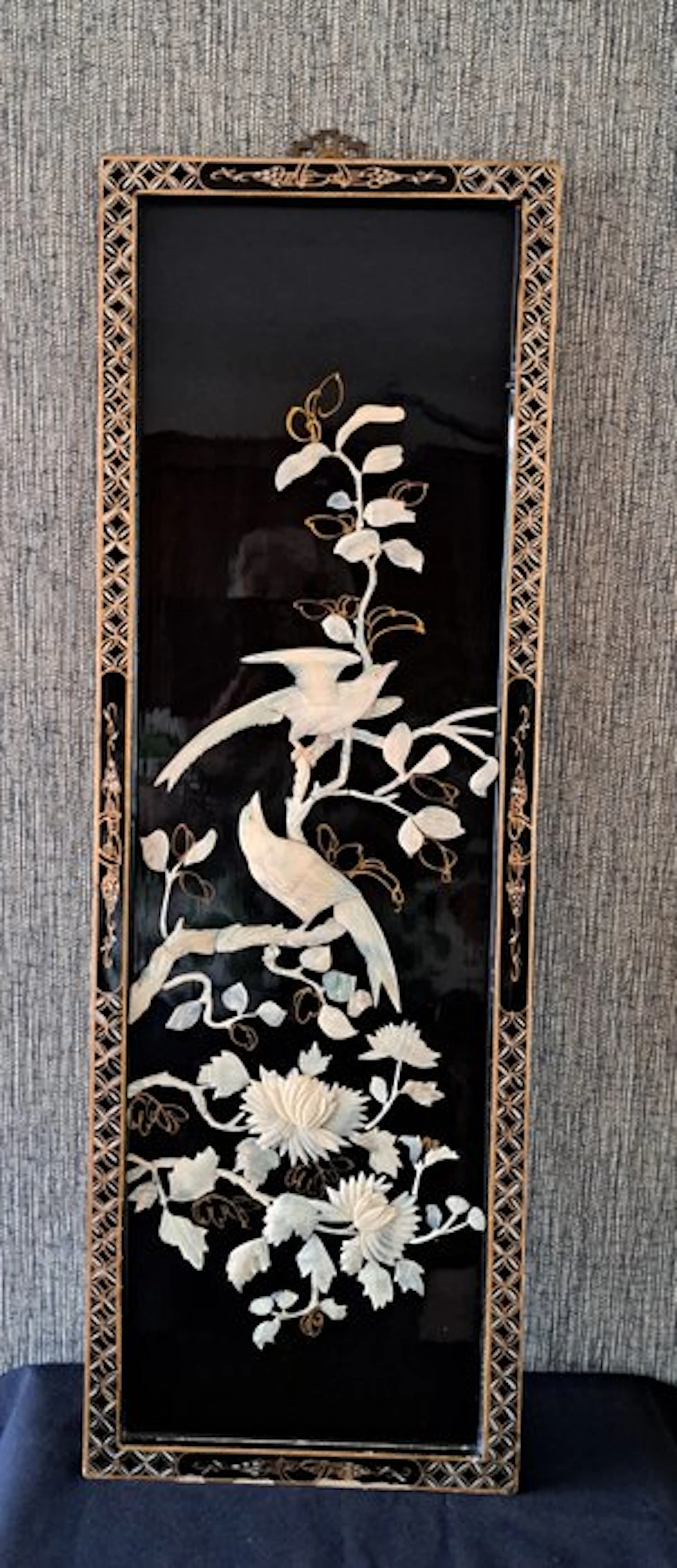 Panel - wood, mother of pearl - China (No reserve price)