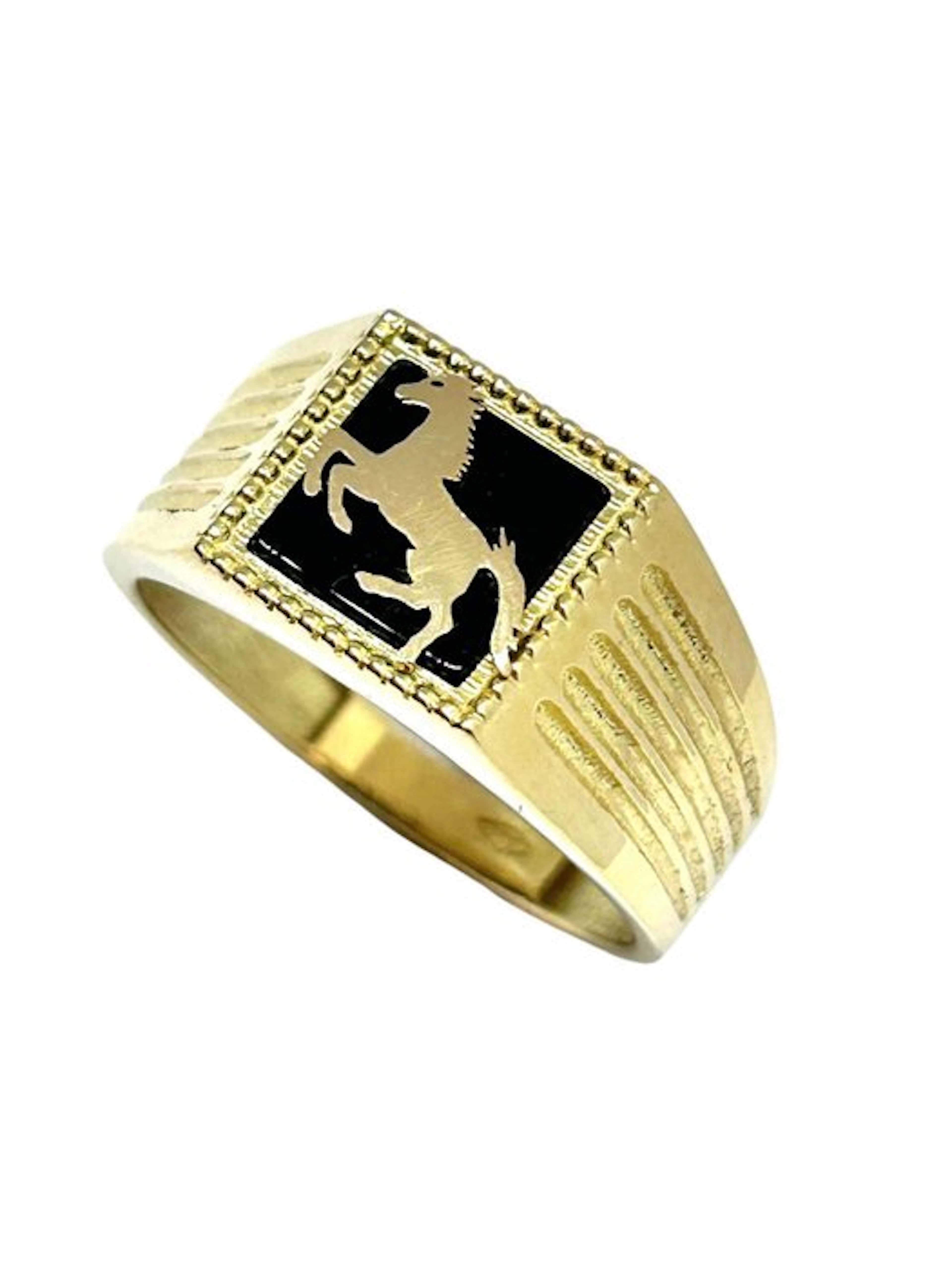 Ring - 18 kt. Yellow gold - 1.50ct. tw. Onyx - Onyx