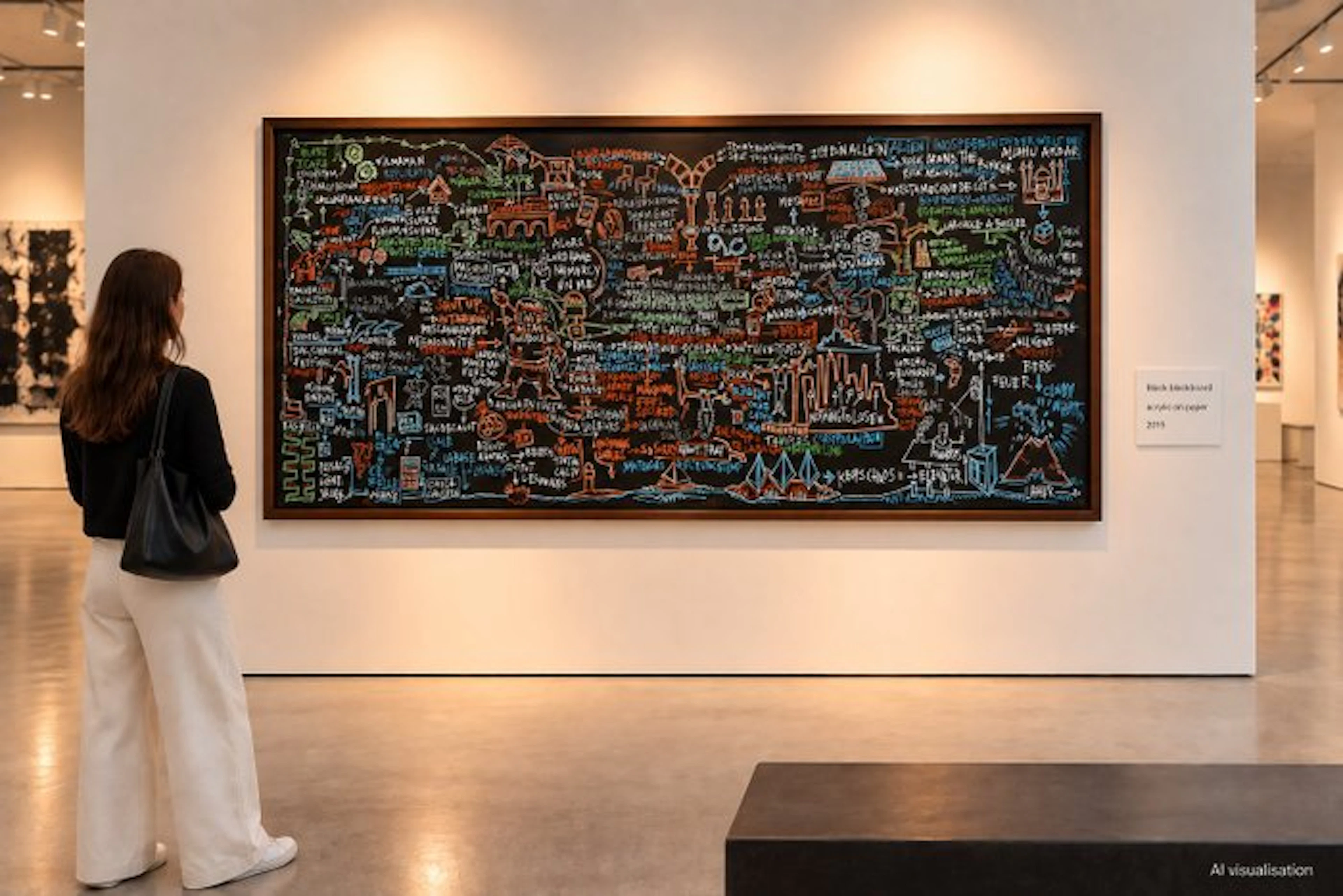 Baptiste Laurent - "Black Blackboard", XXL acrylic and posca on paper, 2015