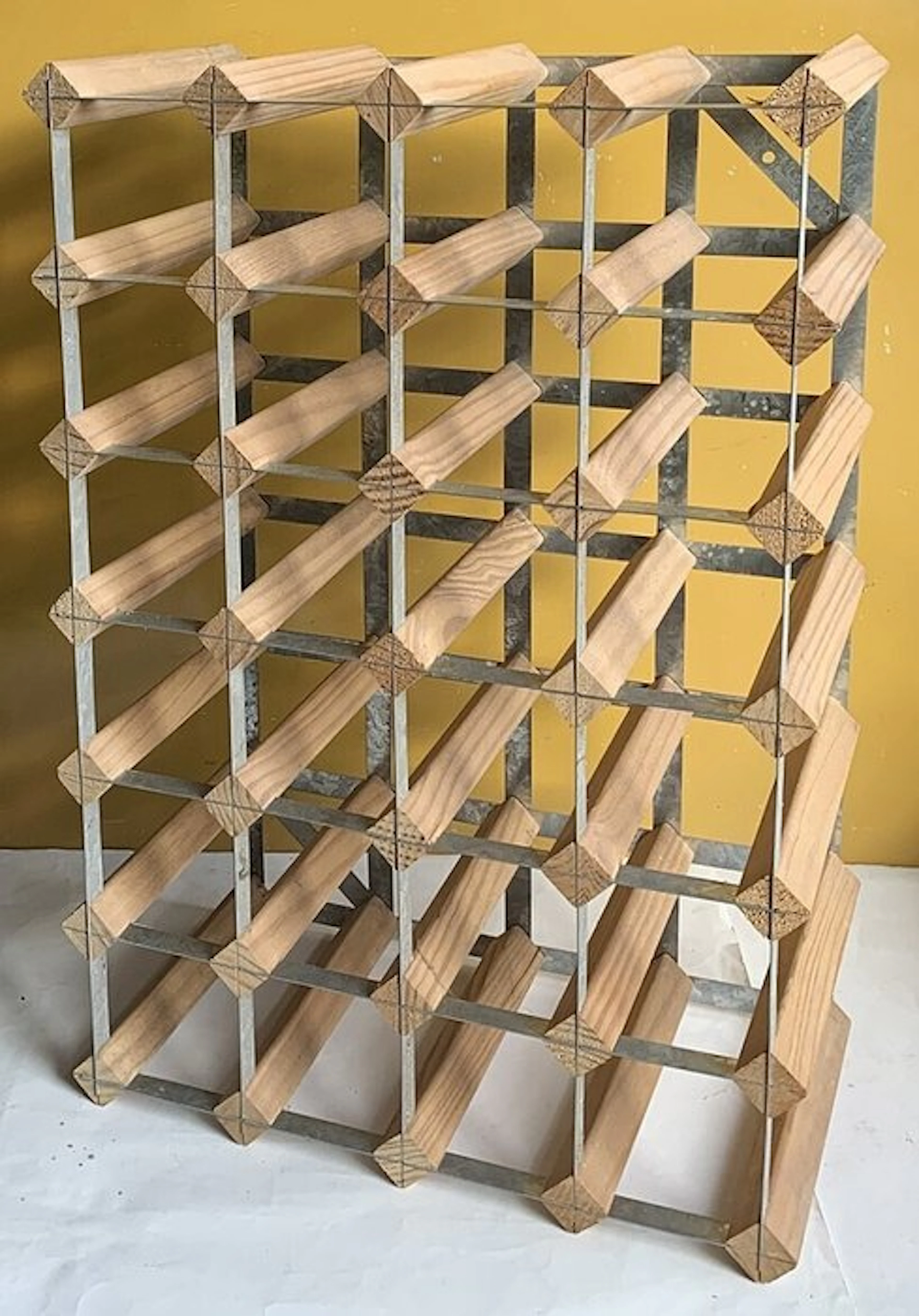 Wine rack - wood and metal - 24 compartments (6x4)