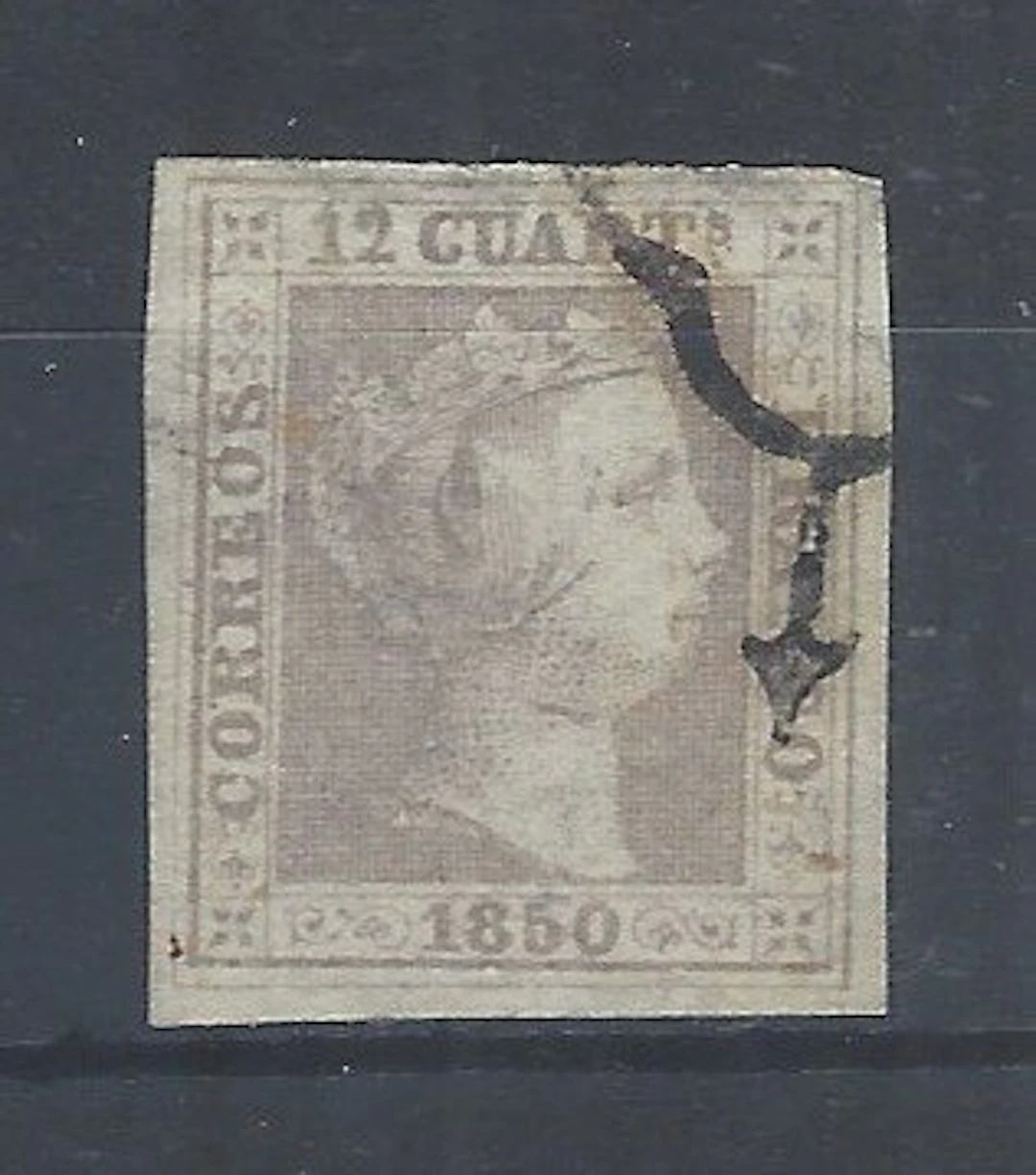 Spain 1850 - 12 Quarters Queen Elizabeth II - Edifil nº 2
