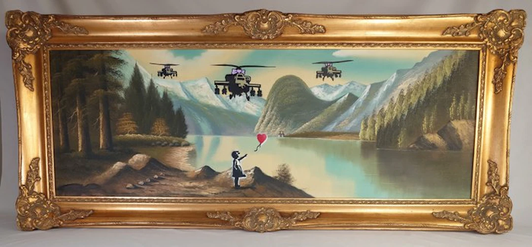 Fictional World (1980) - Banksy´s Helicopter helps Glowing Girl with Balloon