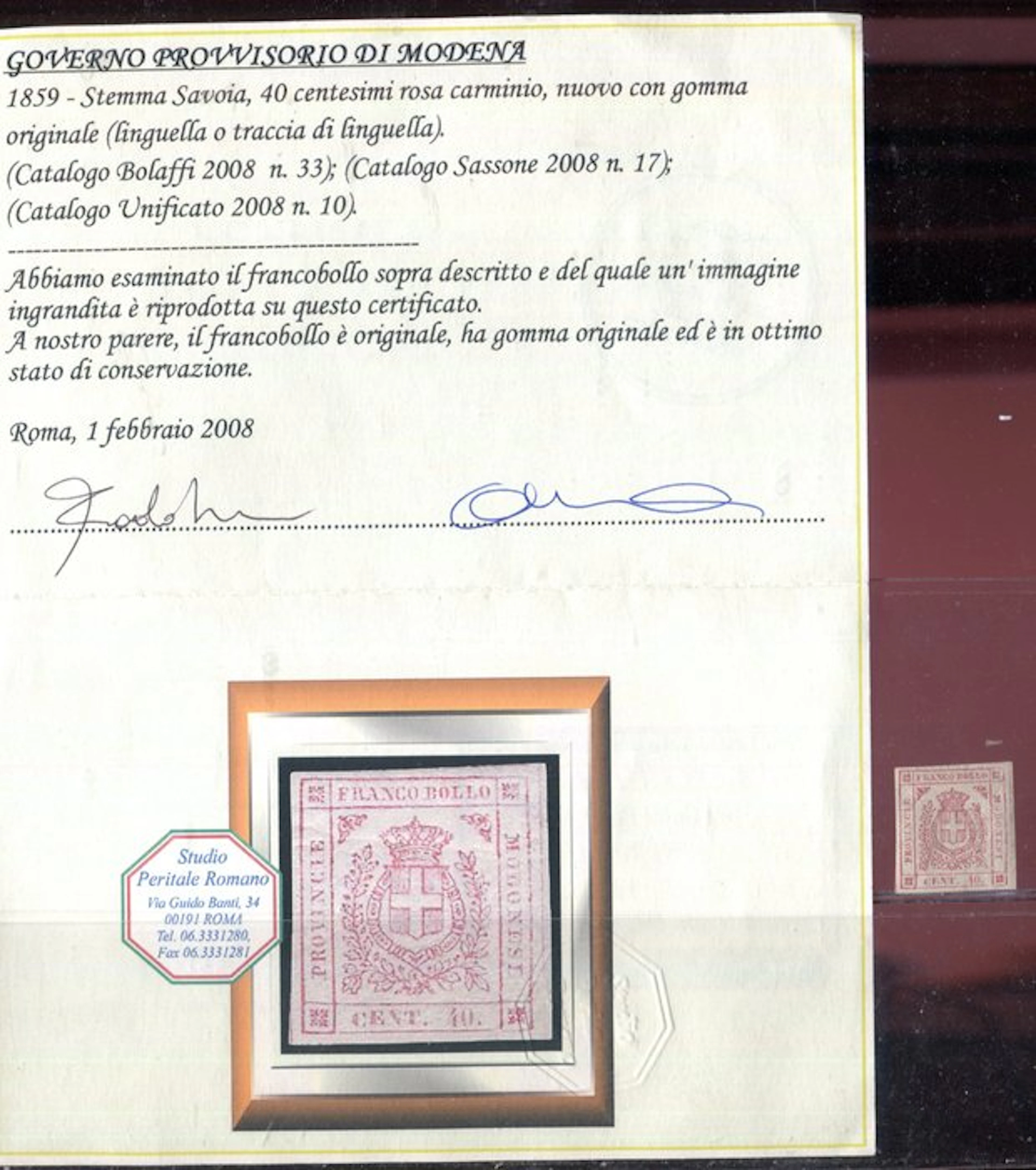 Italian Ancient States - Modena 1859 - Provisional Government 40 cents