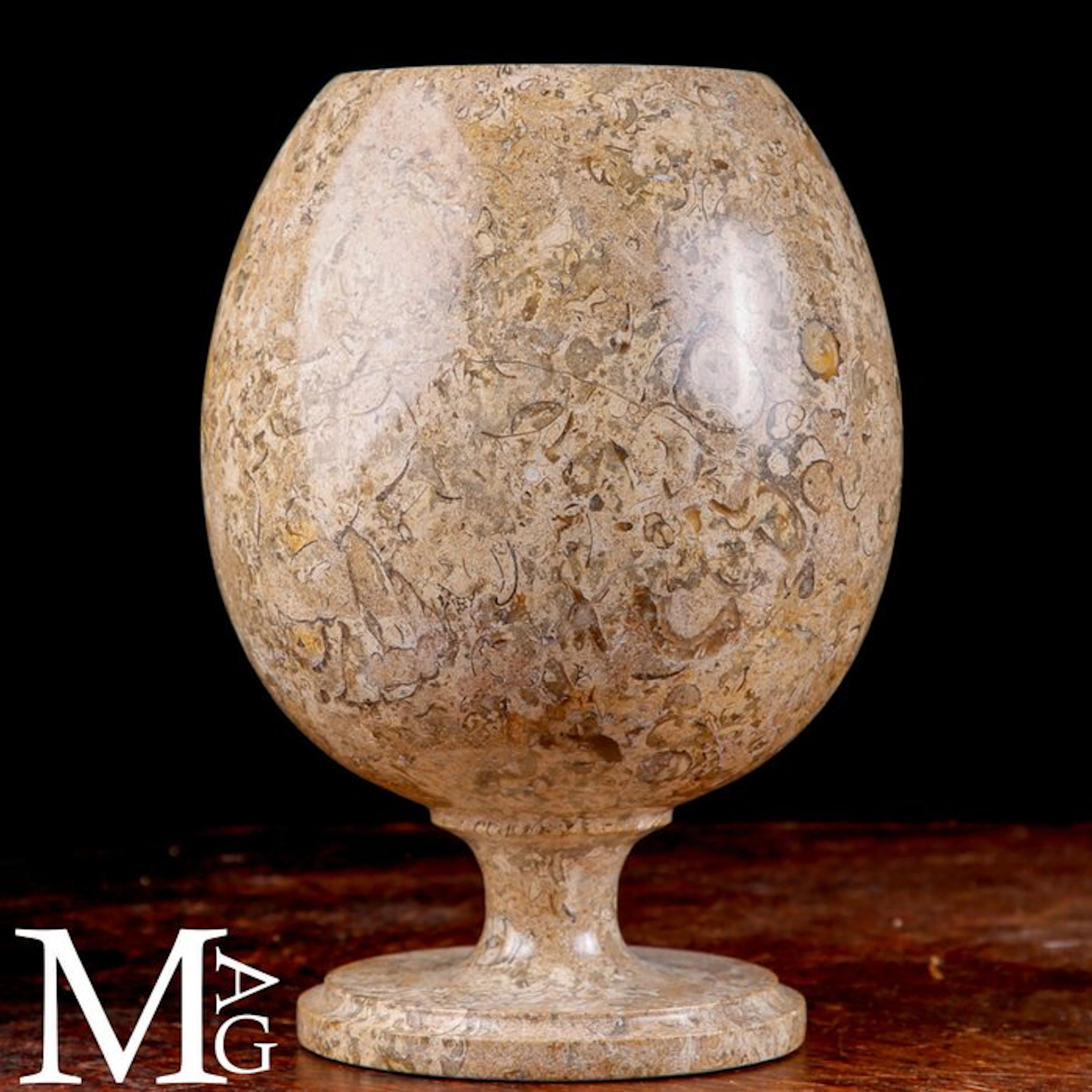 Fossil Sediment - Large Ornamental Fossil Marble Goblet...